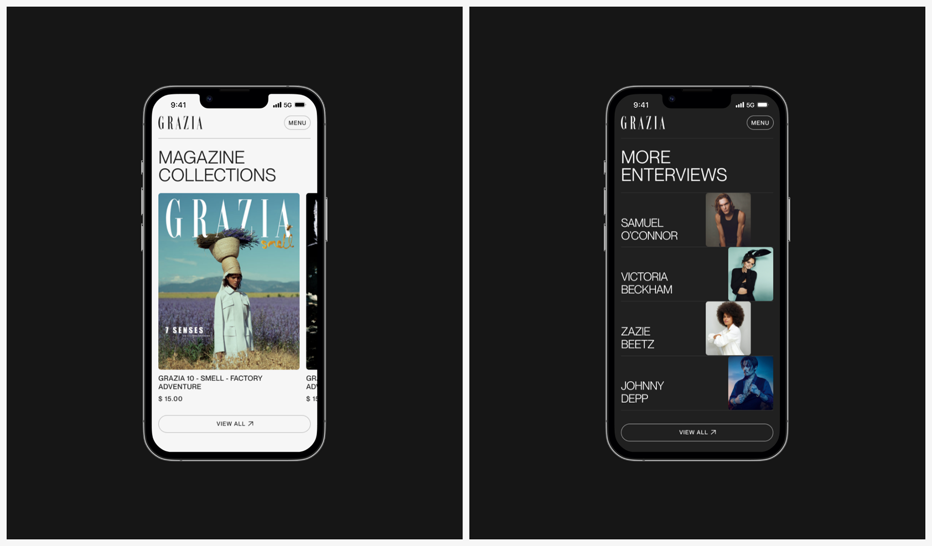 Grazia Magazine | News Site Redesign — Изображение №7 — Интерфейсы, Анимация на Dprofile