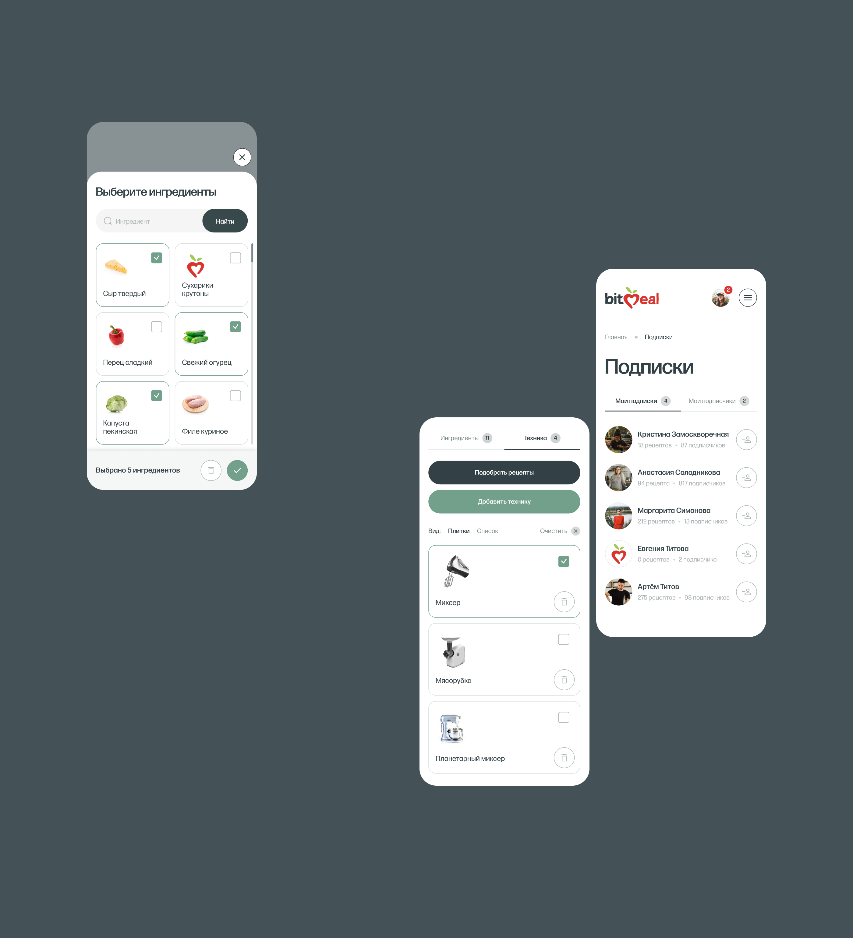 BitMeal - UI/UX design platform for searching recipes — Изображение №17 — Интерфейсы на Dprofile