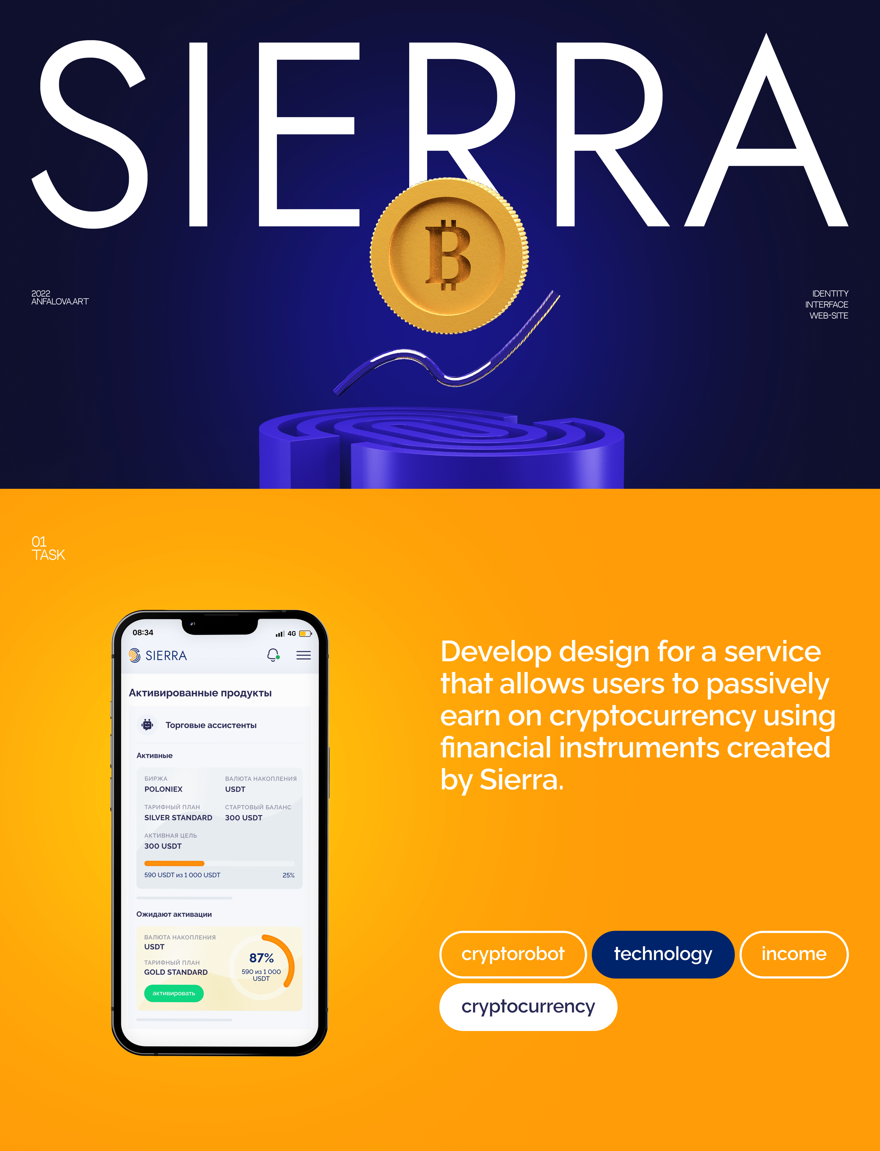 SIERRA - криптотрейдинг платформа — Изображение №1 — Интерфейсы на Dprofile