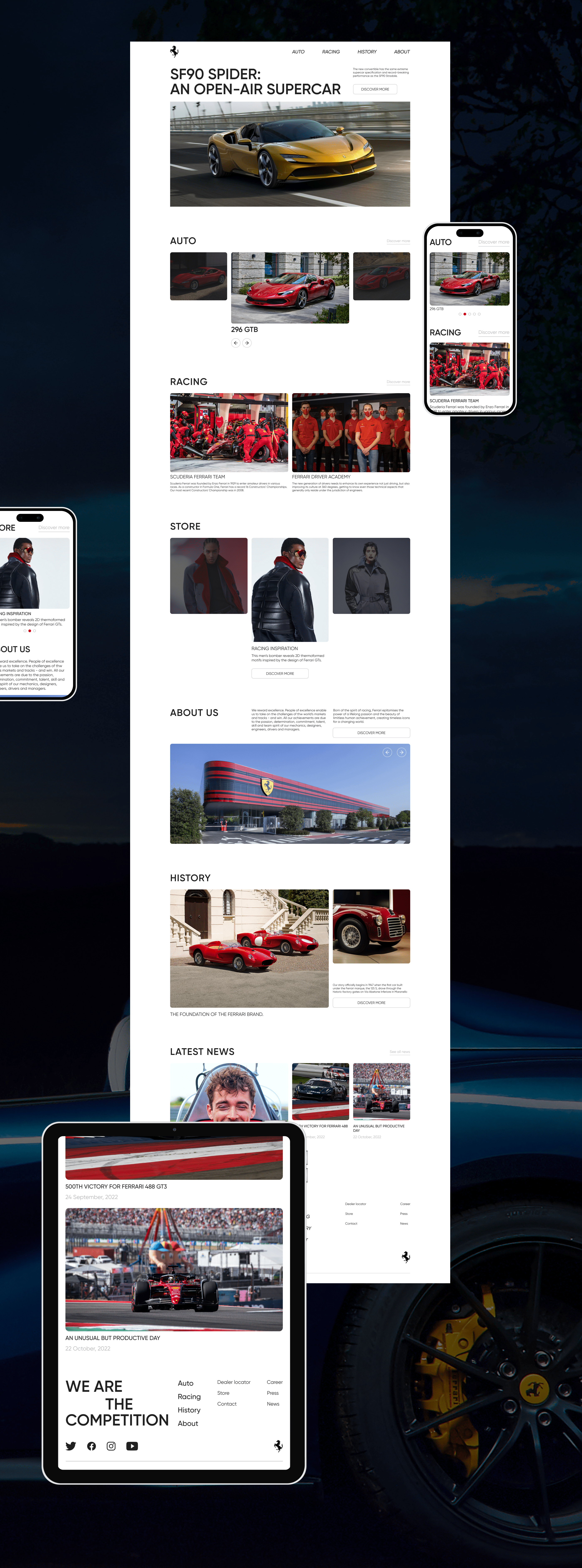 Ferrari | Corporate website — Изображение №2 — Интерфейсы на Dprofile