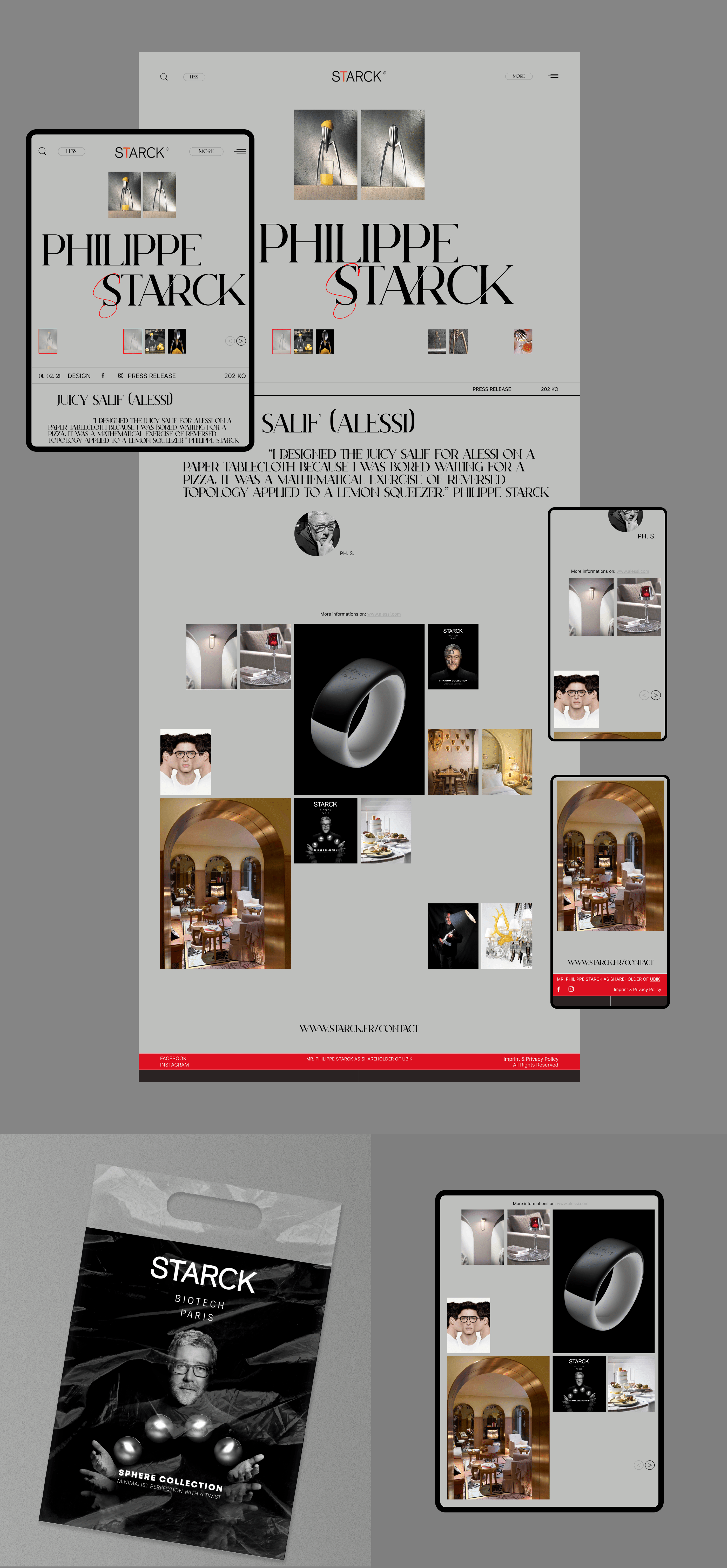 Ph Starck on Behance Website Redesign — Изображение №8 — Интерфейсы, Графика на Dprofile