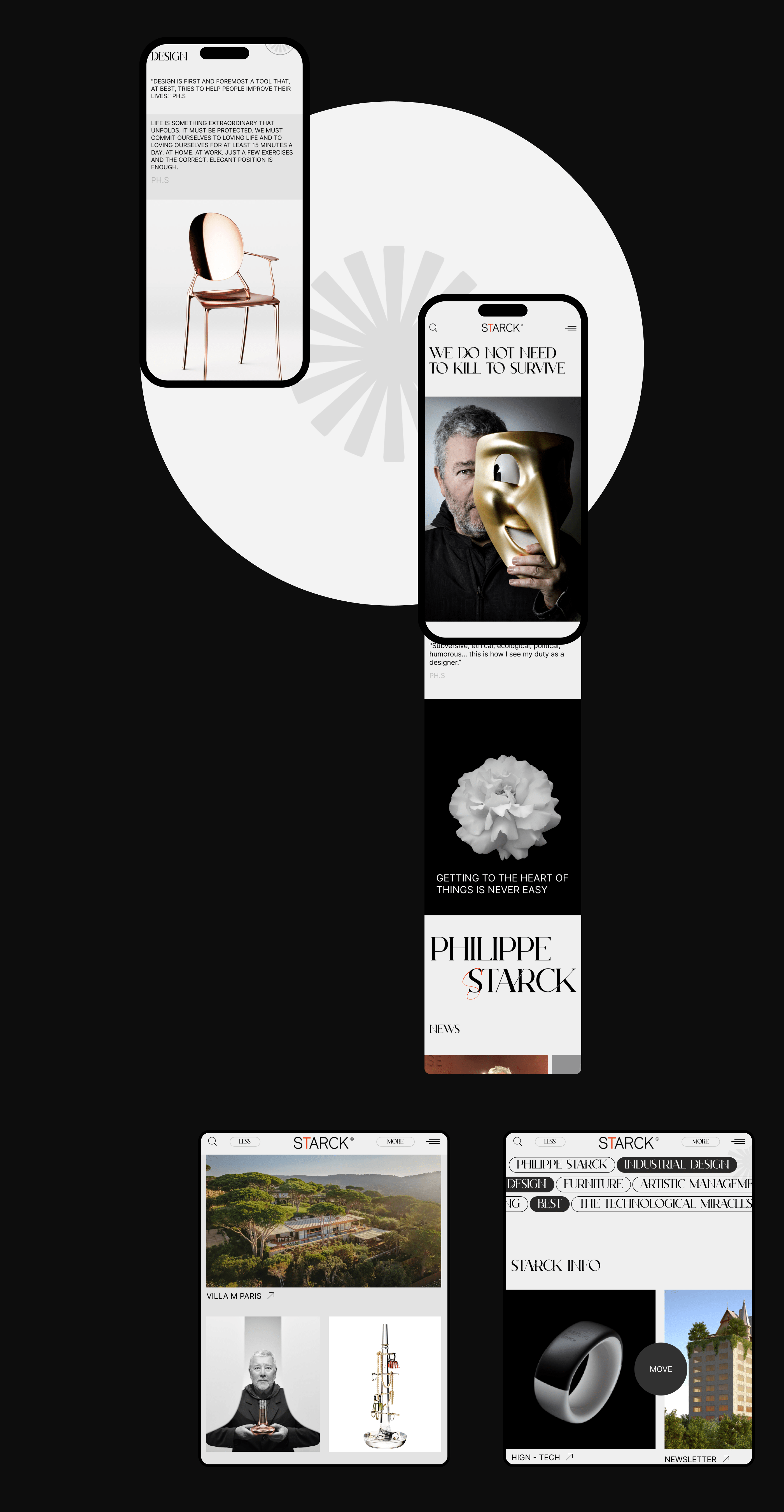 Ph Starck on Behance Website Redesign — Изображение №2 — Интерфейсы, Графика на Dprofile