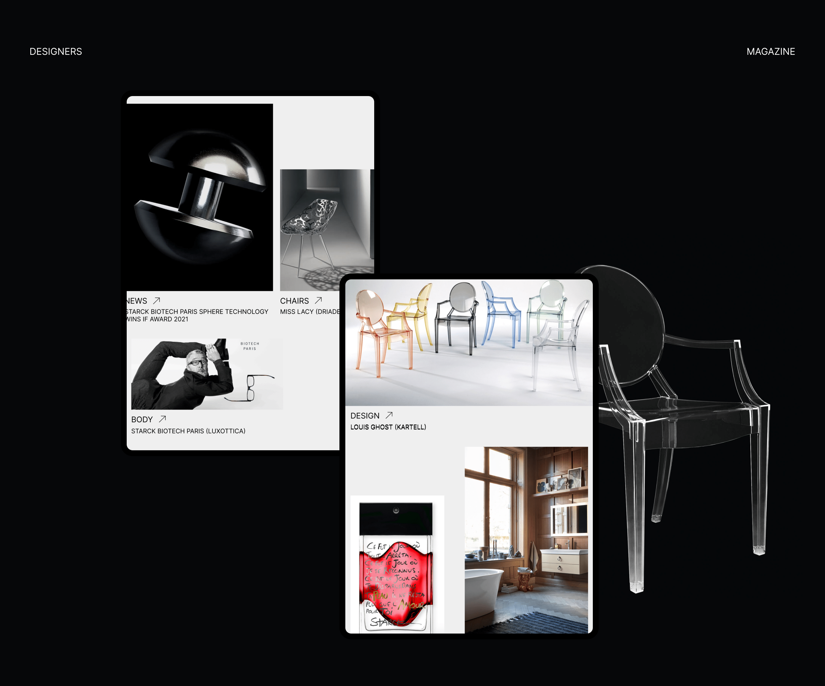 Ph Starck on Behance Website Redesign — Изображение №11 — Интерфейсы, Графика на Dprofile