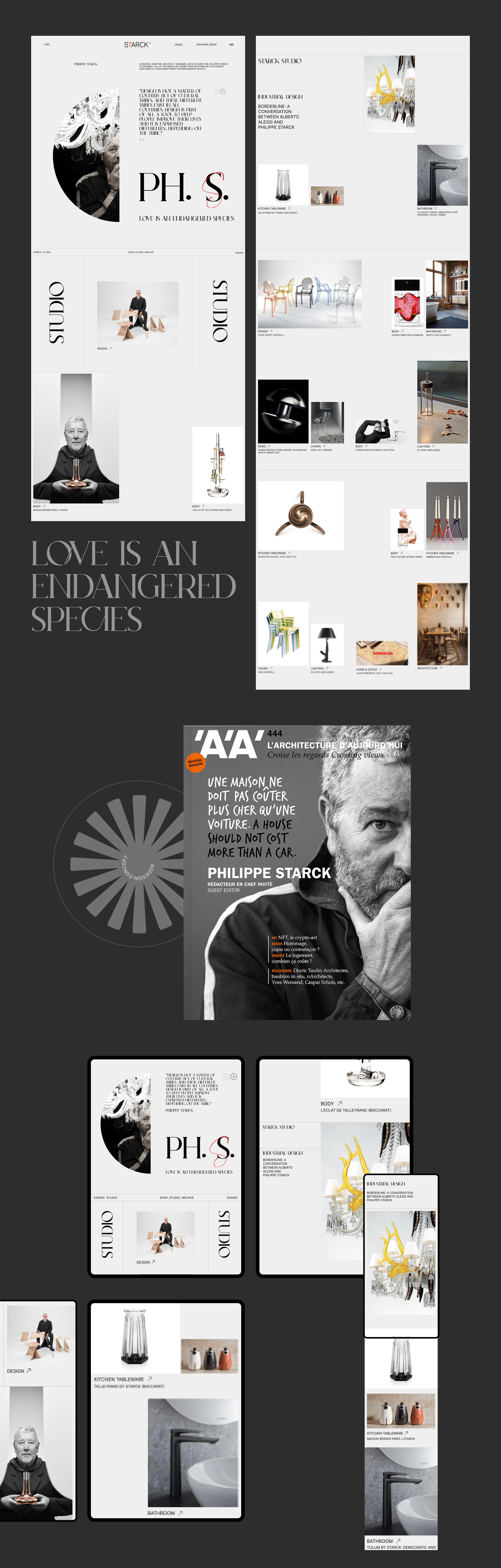 Ph Starck on Behance Website Redesign — Изображение №9 — Интерфейсы, Графика на Dprofile
