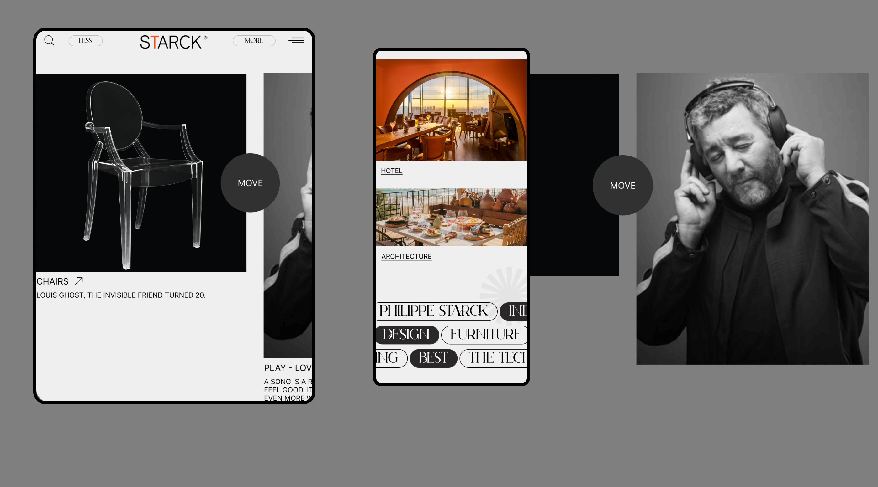 Ph Starck on Behance Website Redesign — Изображение №5 — Интерфейсы, Графика на Dprofile