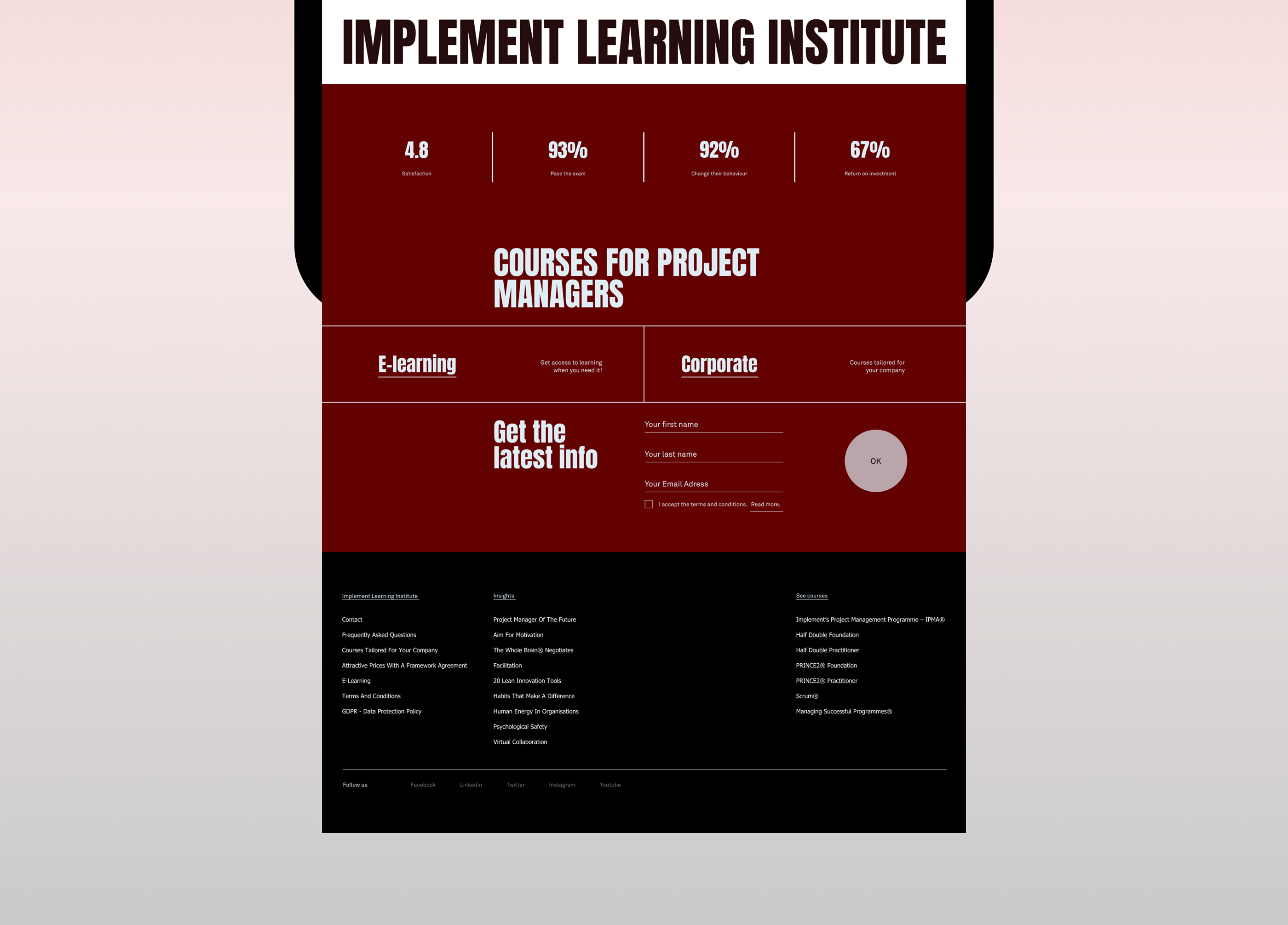 Learninginstitute.Implement - Website redesign UI/UX — Изображение №4 — Интерфейсы, Графика на Dprofile
