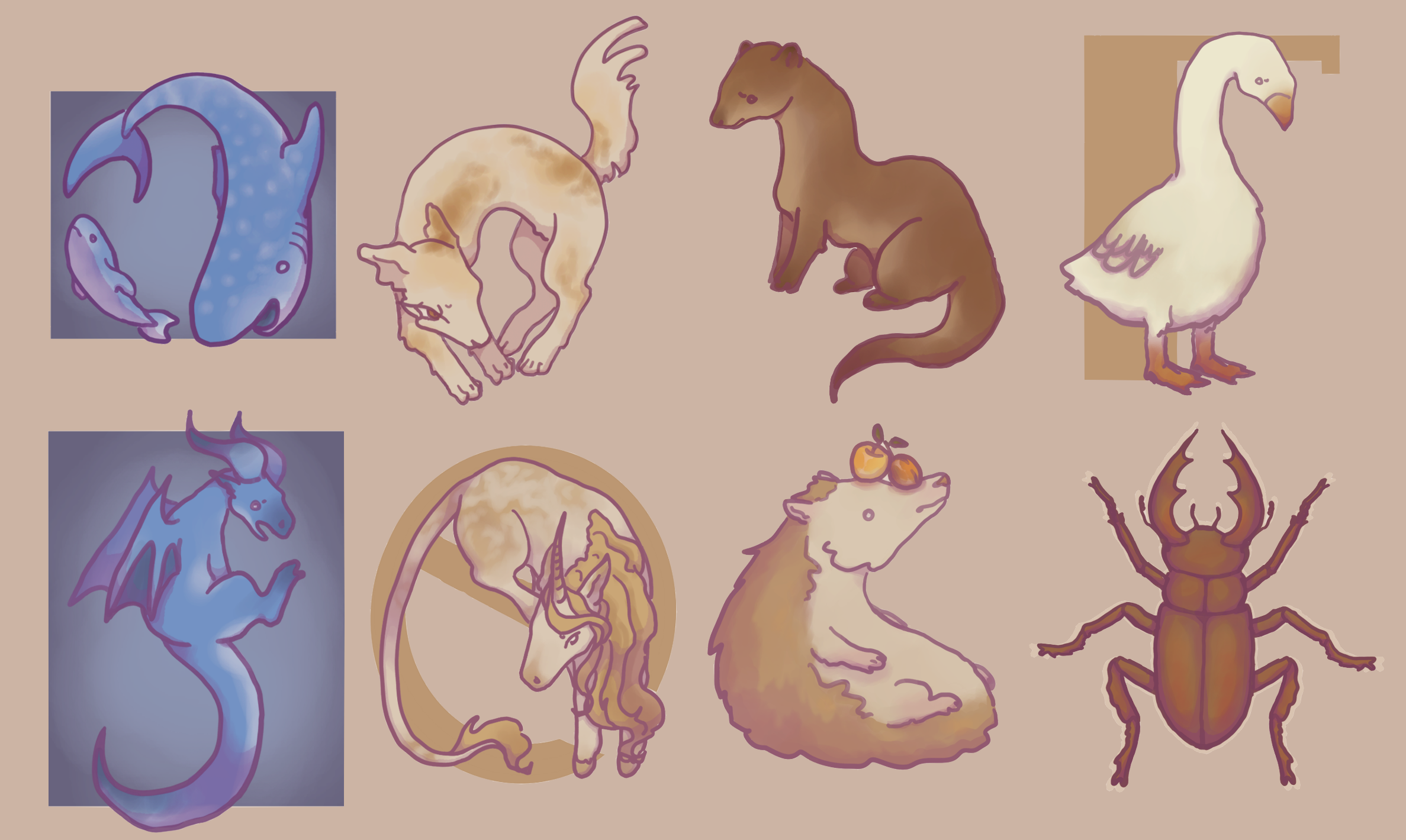 Буквальный челендж, алфавит со зверями — Изображение №2 — Иллюстрация, Графика на Dprofile