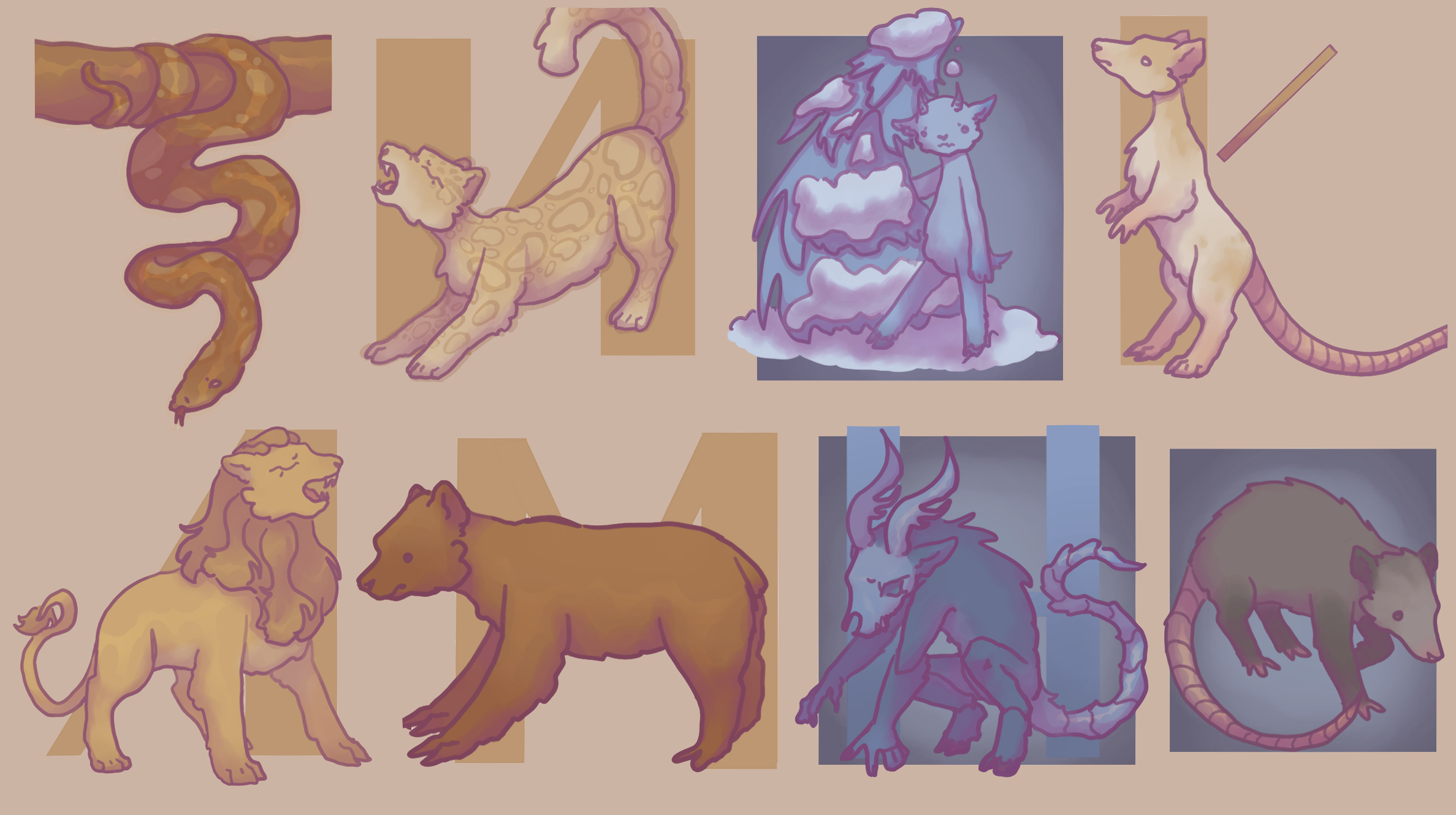 Буквальный челендж, алфавит со зверями — Изображение №3 — Иллюстрация, Графика на Dprofile