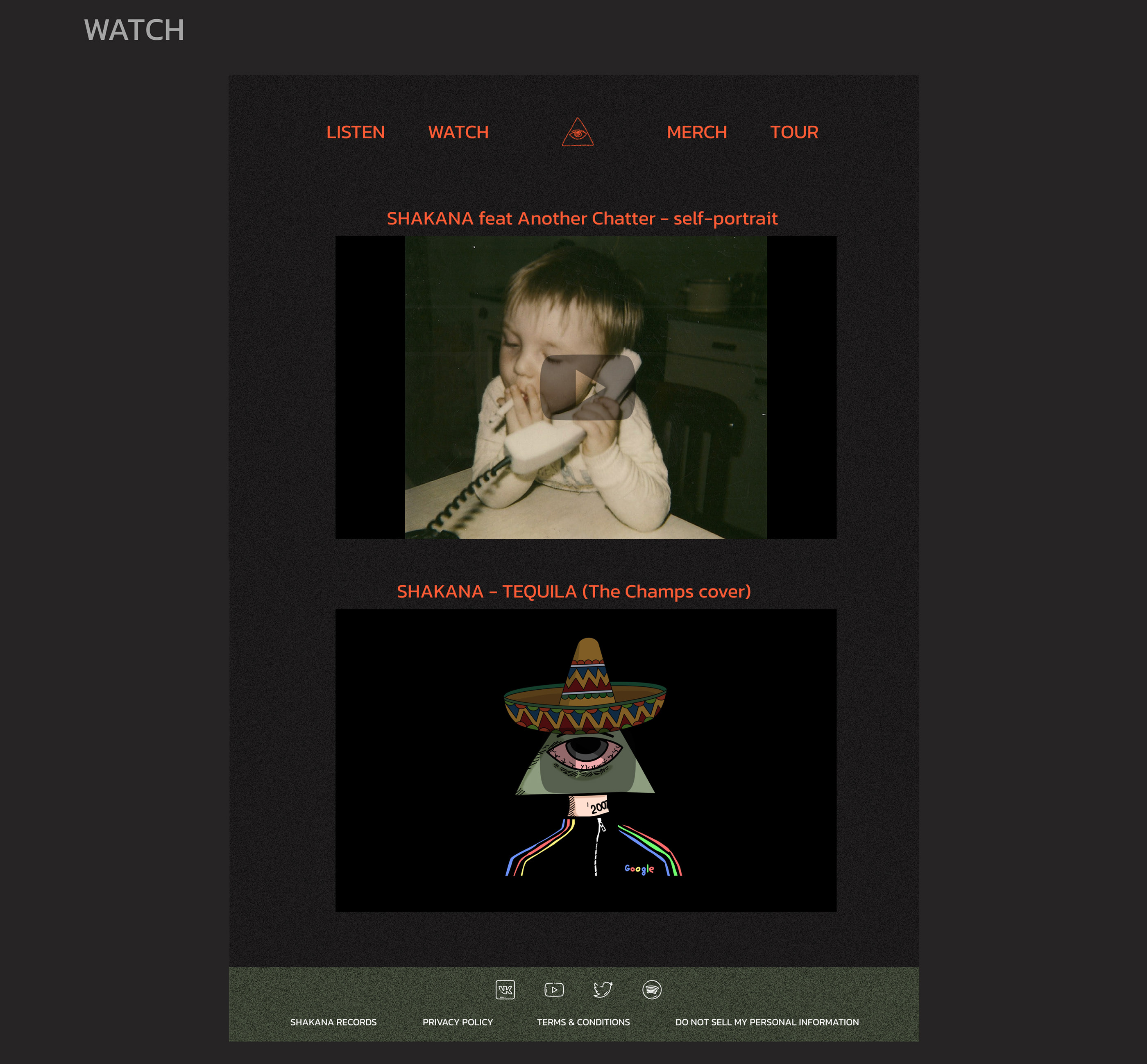SHAKANA - musician website — Изображение №6 — Интерфейсы на Dprofile
