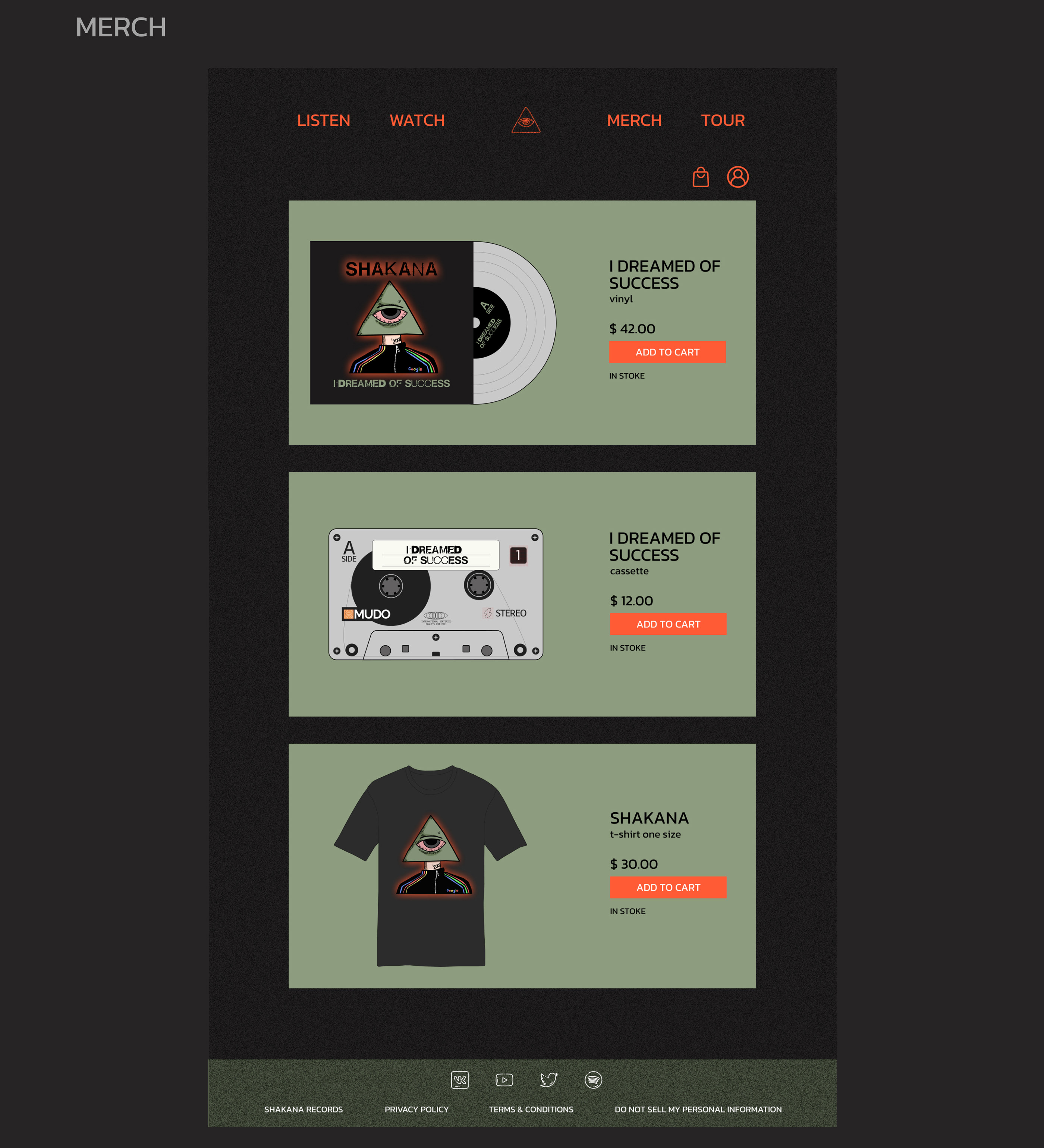 SHAKANA - musician website — Изображение №7 — Интерфейсы на Dprofile