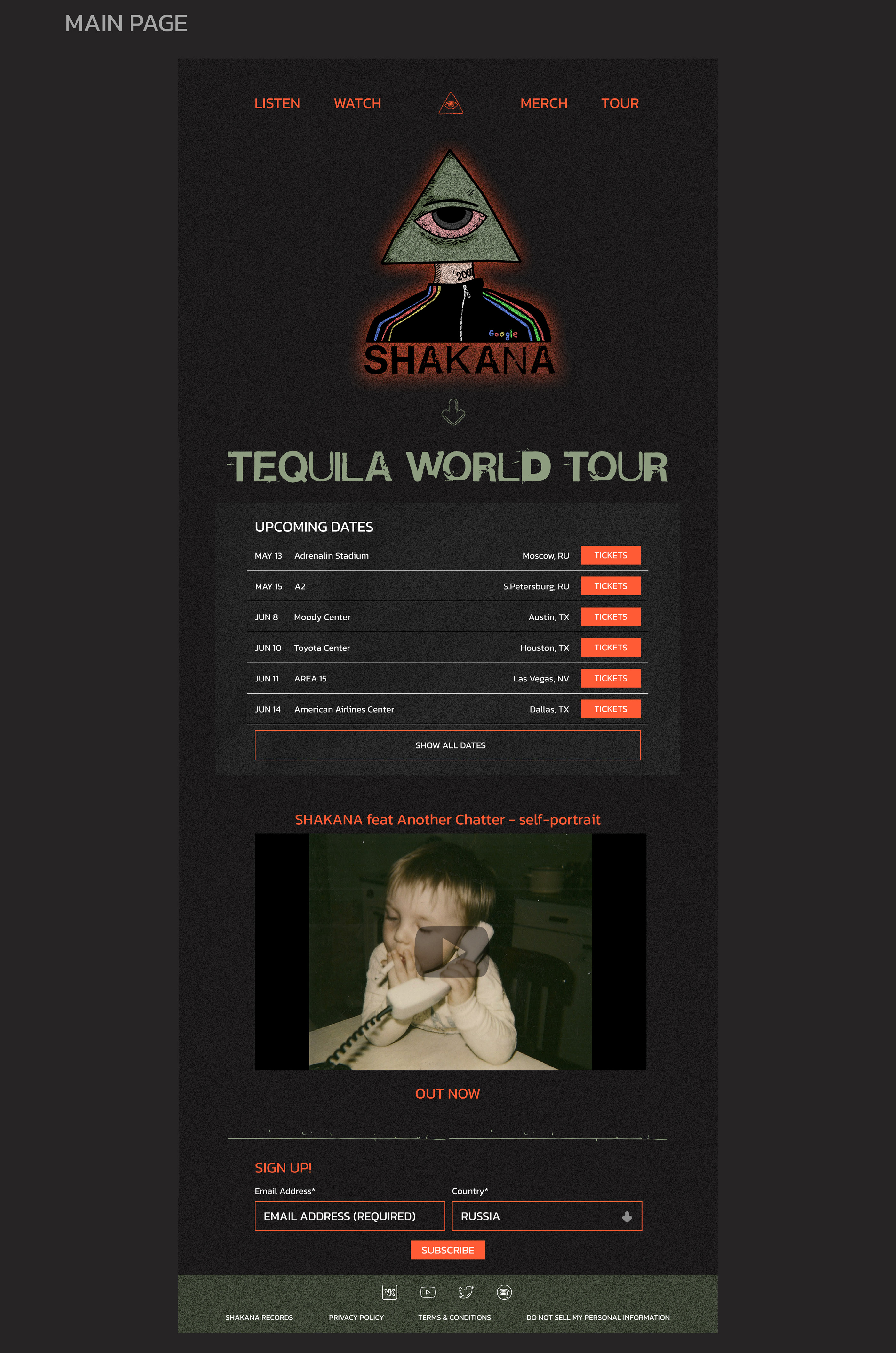 SHAKANA - musician website — Изображение №4 — Интерфейсы на Dprofile