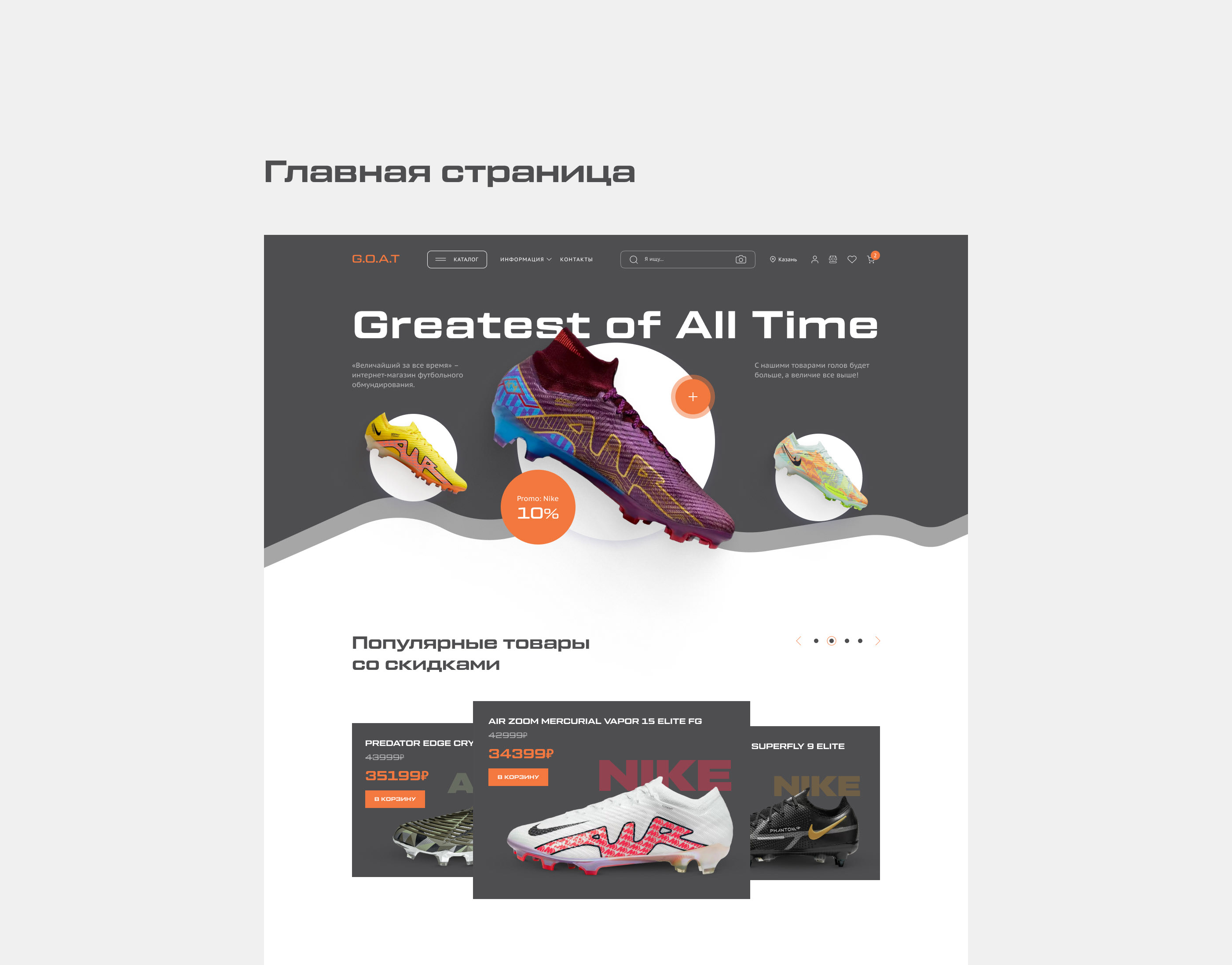 Football Store «G.O.A.T» | E-commerce — Изображение №6 — Интерфейсы, Анимация на Dprofile