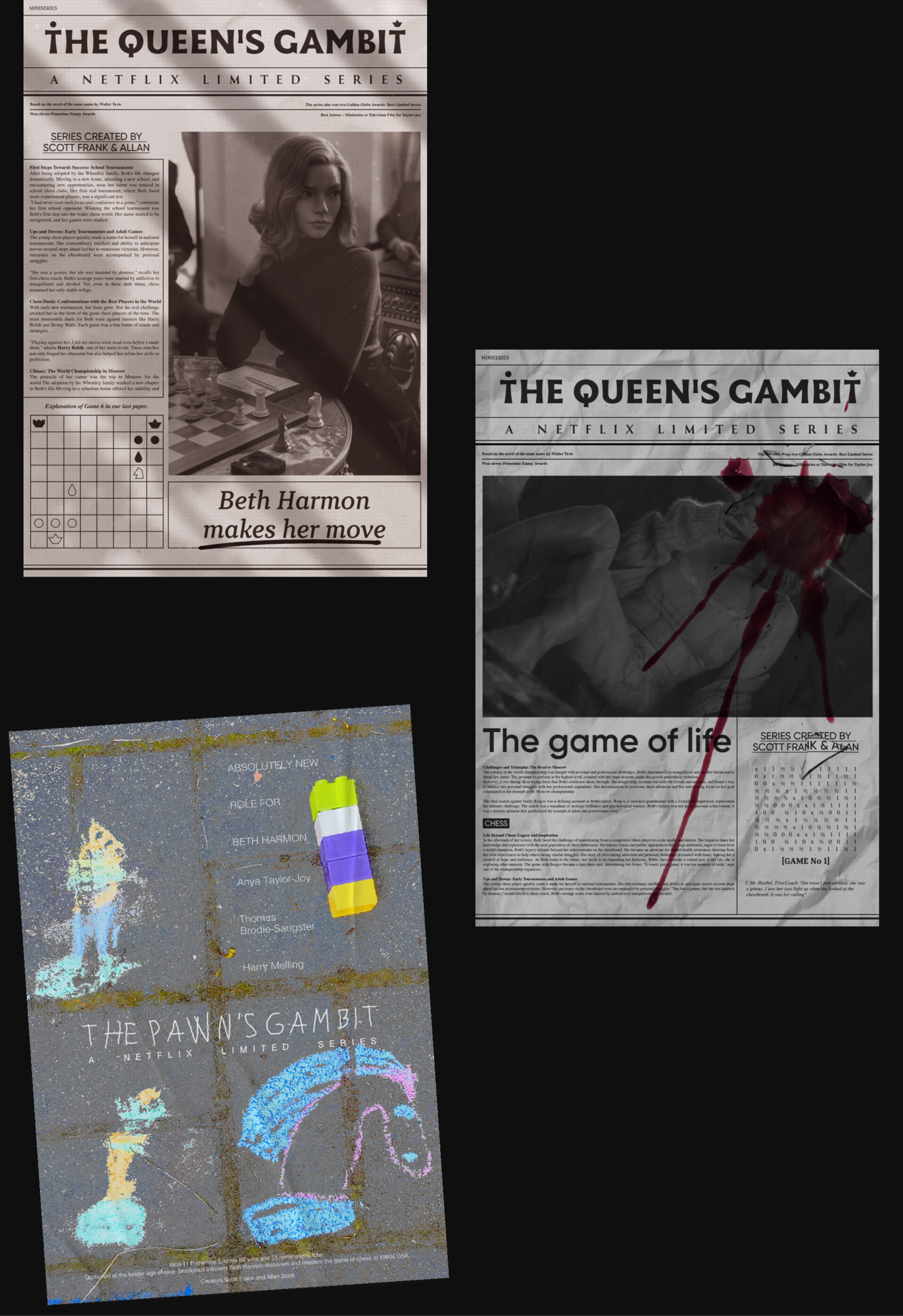 Alternative titles | The Queen's Gambit — Изображение №7 — Графика, Анимация на Dprofile