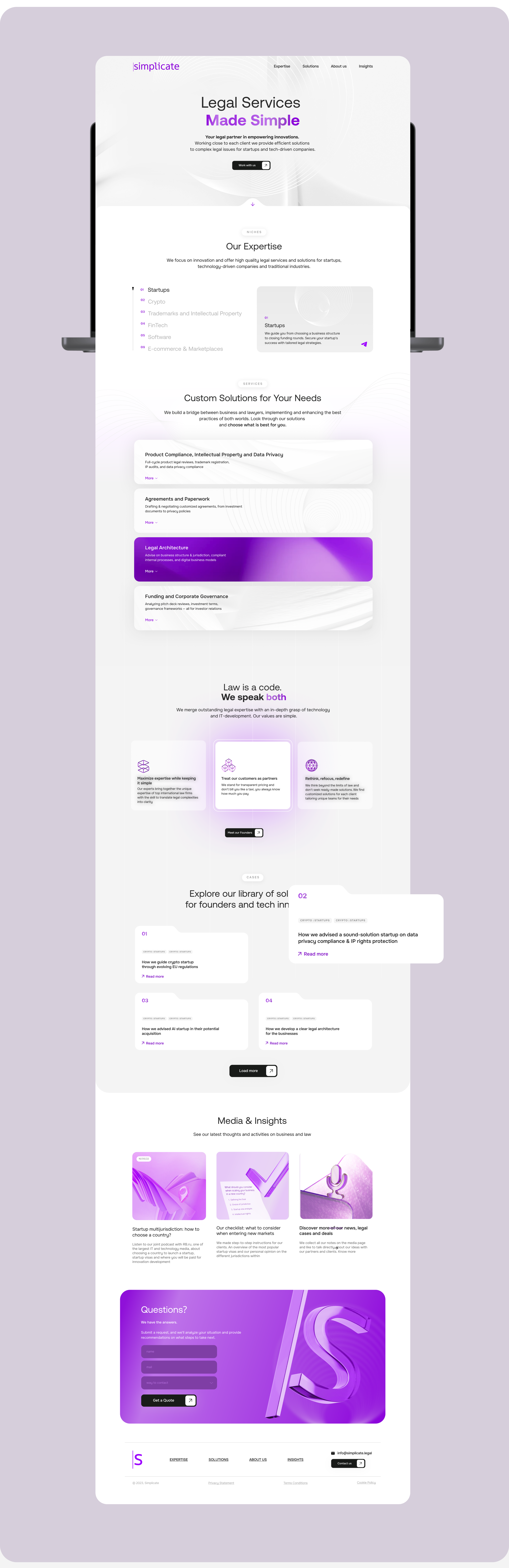 Simplicate – law firm website — Изображение №3 — Графика, Интерфейсы на Dprofile