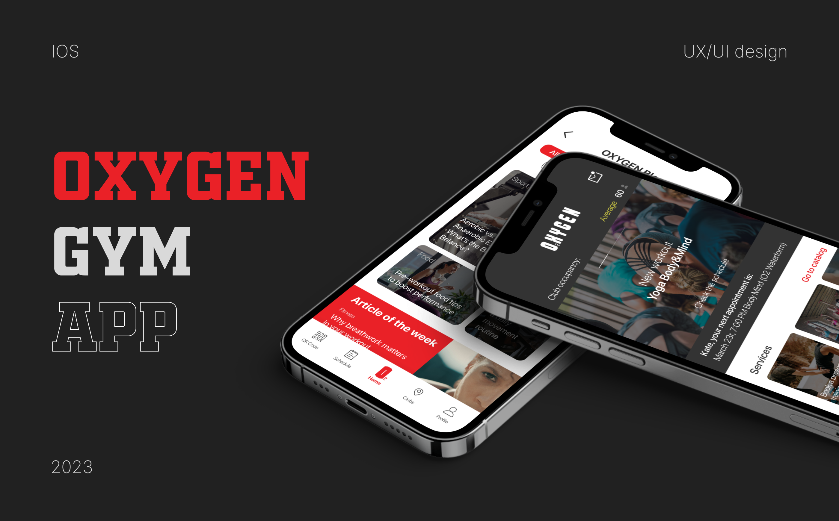 Oxygen Gym App | UX/UI for fitness club app — Изображение №1 — Интерфейсы на Dprofile