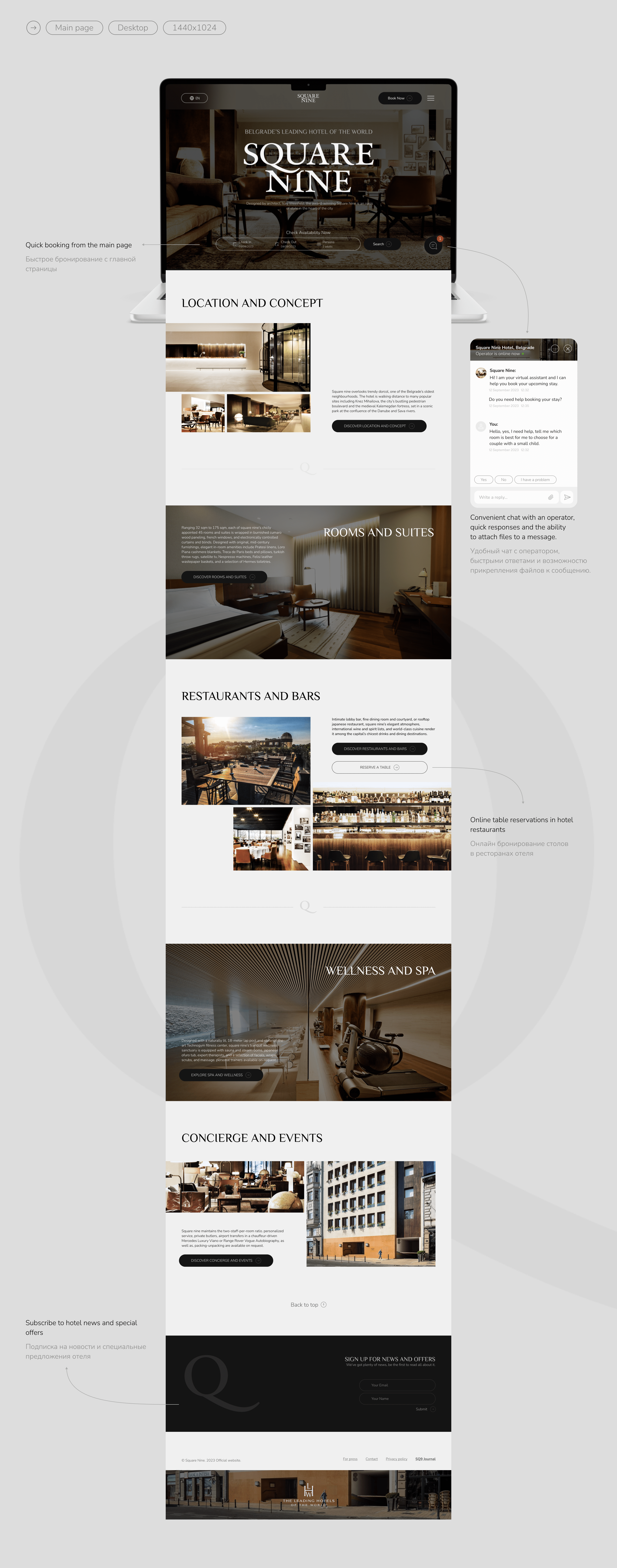Hotel website | Redesign concept | UX/UI — Изображение №5 — Интерфейсы на Dprofile