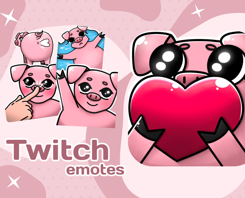 Twitch cute pig emotes - Твич эмоции на Dprofile