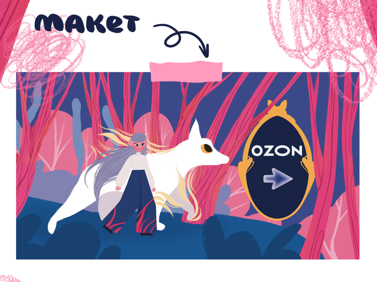 Illustration for Ozon brand | Макет для Озон — Изображение №3 — Иллюстрация на Dprofile