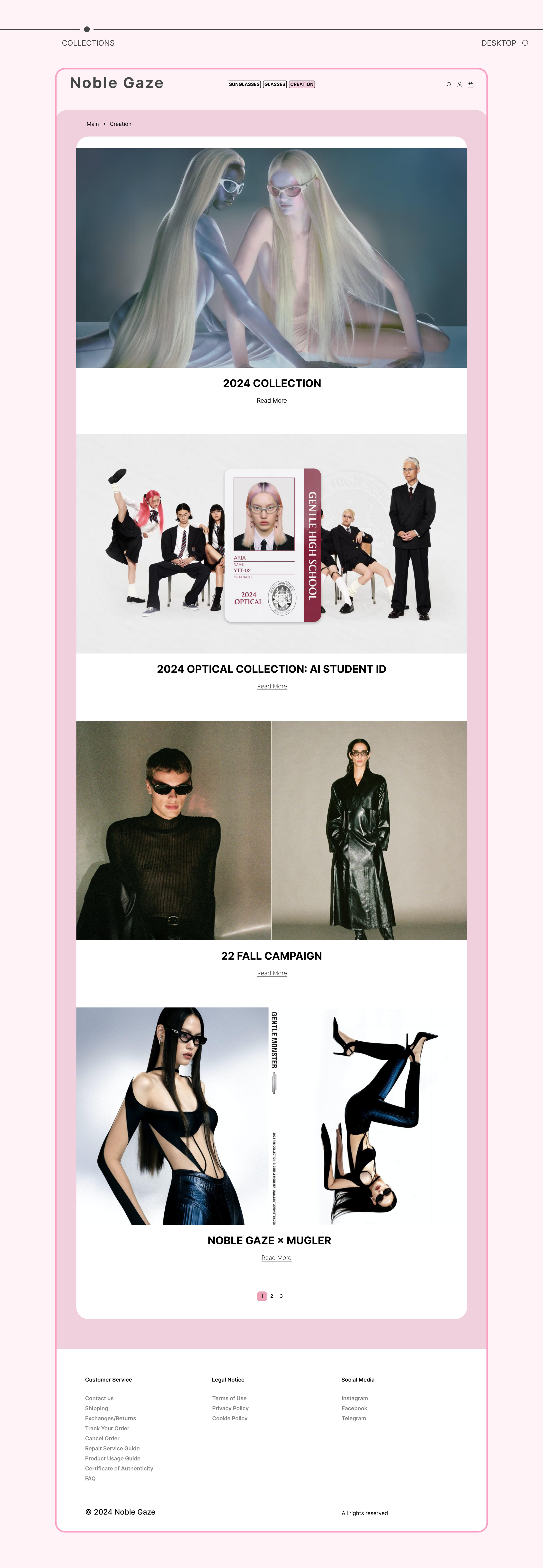 NOBLE GAZE — EYEWEAR STORE — Изображение №9 — Интерфейсы на Dprofile