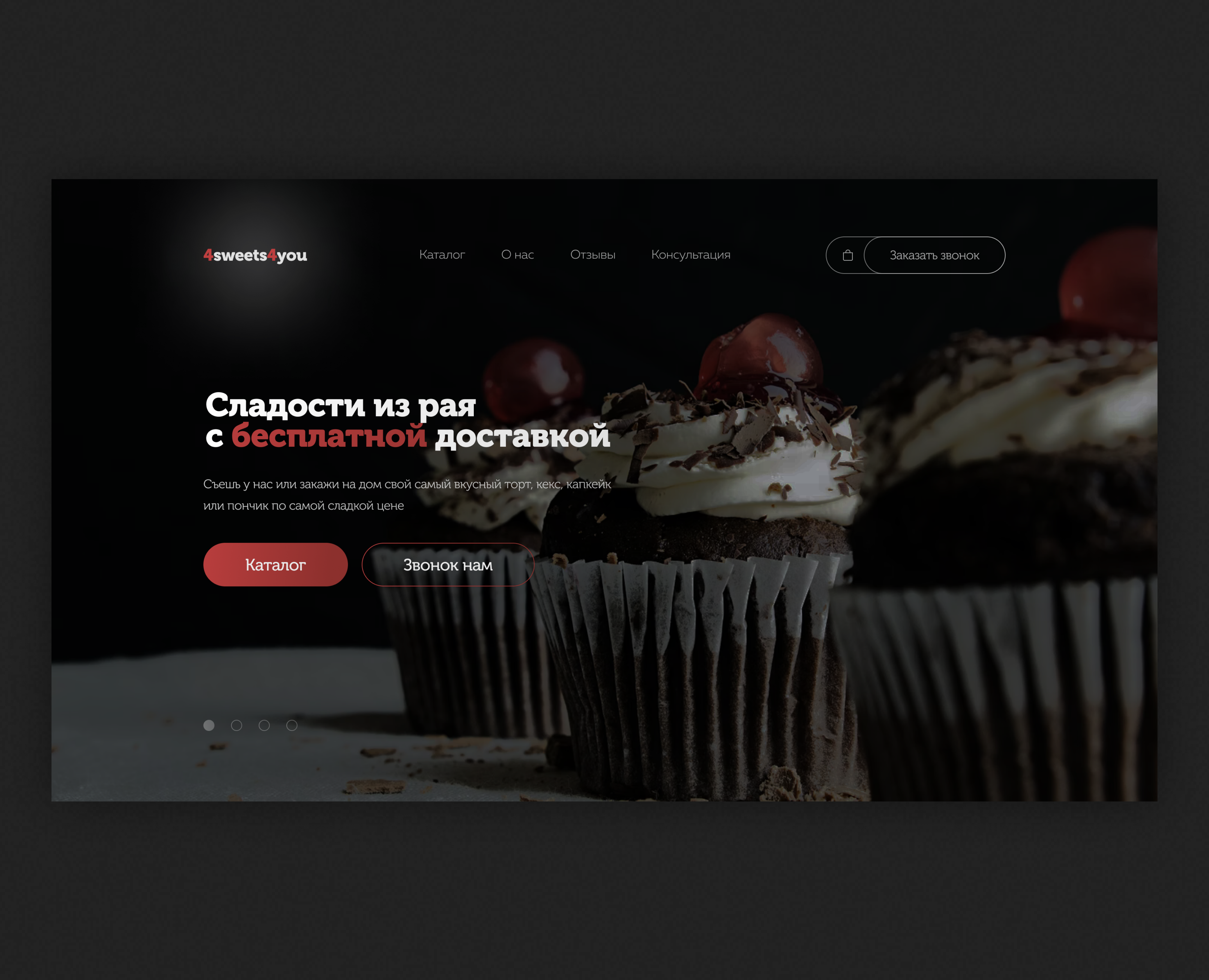 Концепт сайта для кондитерской — Интерфейсы на Dprofile