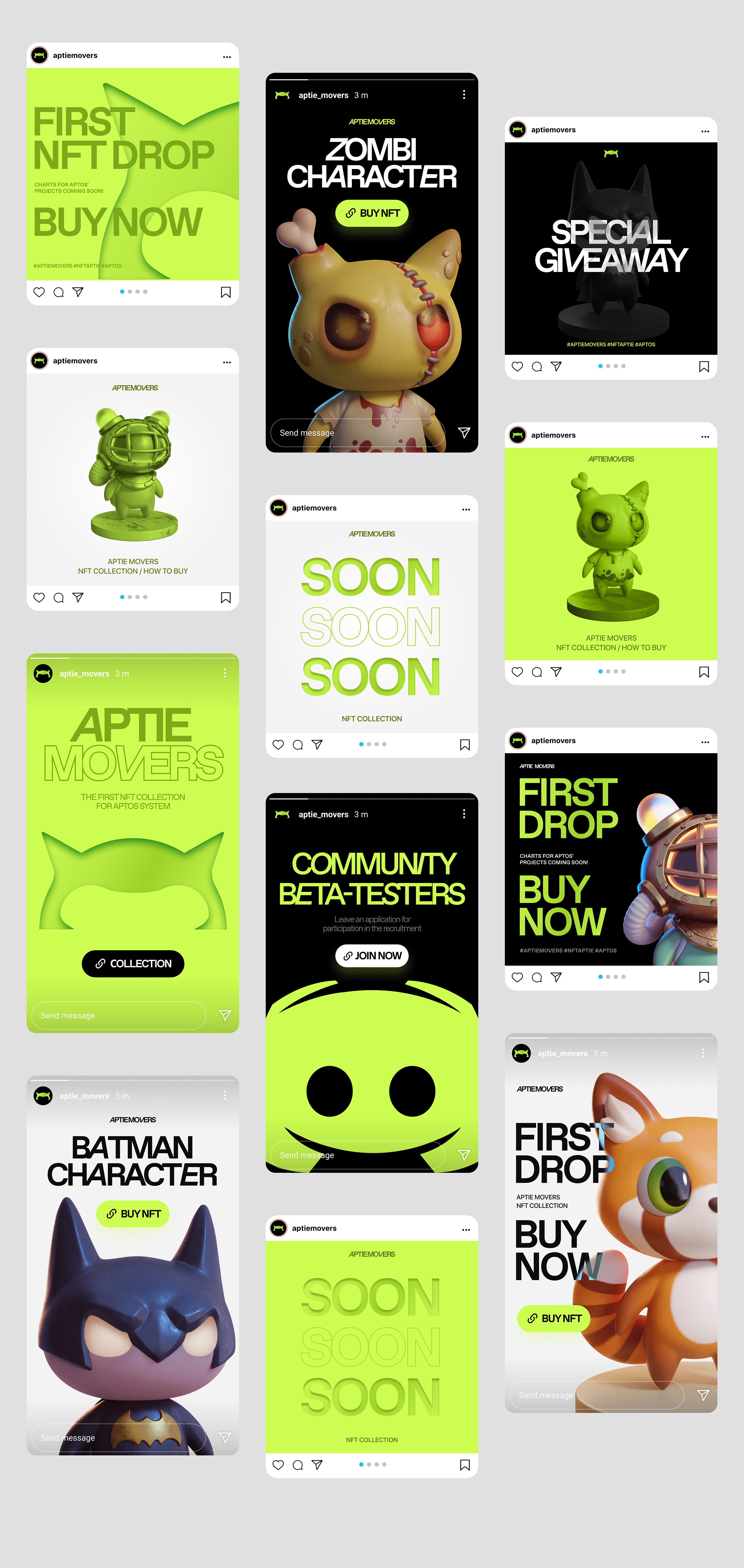 Aptie Movers® - Brand Identity | Logotype | NFT — Изображение №8 — Брендинг, Графика на Dprofile