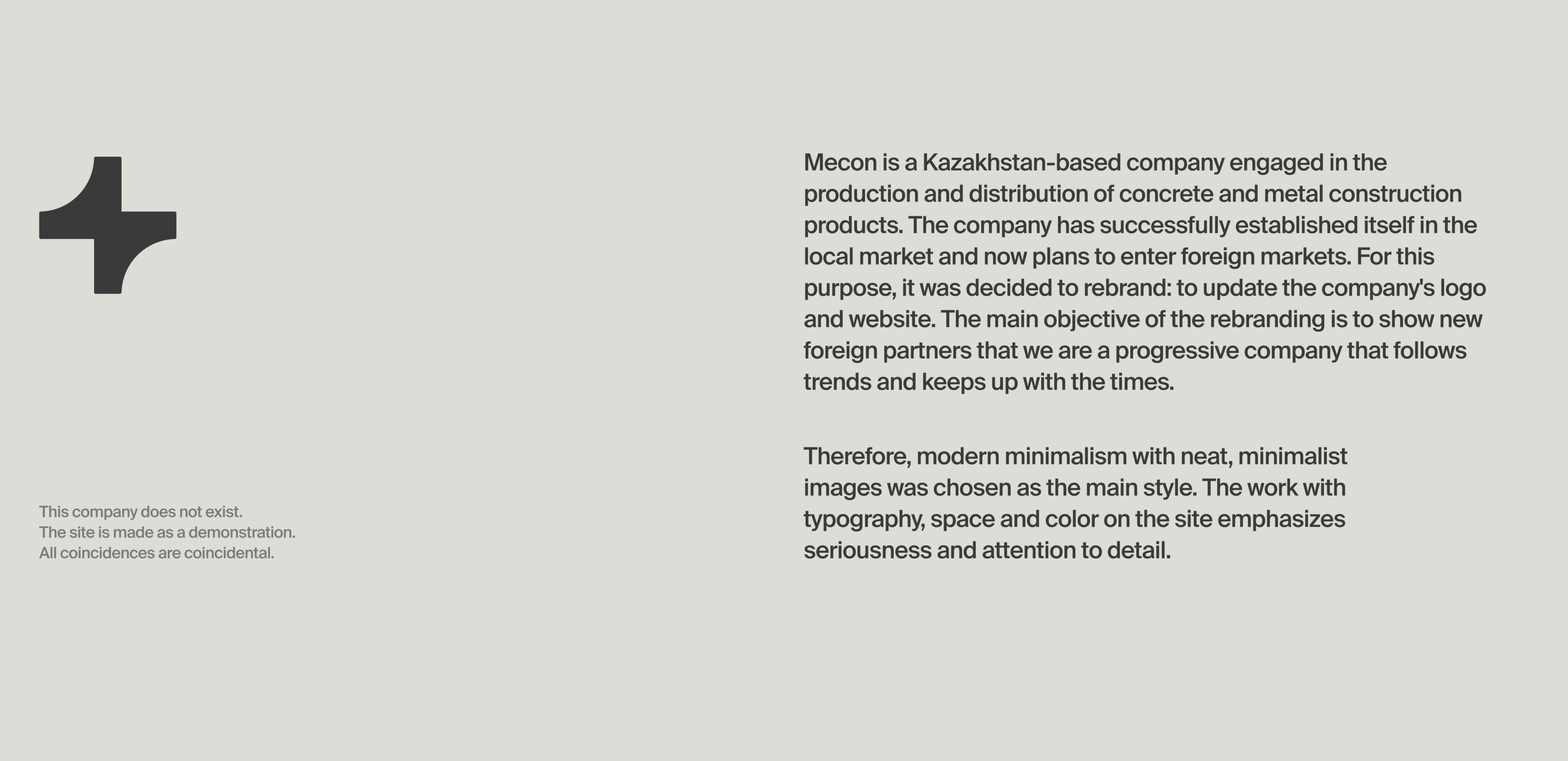 mecon – concrete and metal manufacturing and distribution — Изображение №2 — Интерфейсы, Брендинг на Dprofile