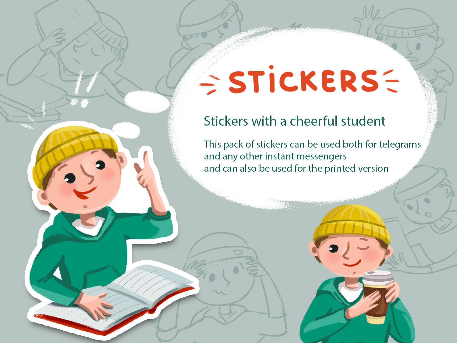 Набор стикеров с разными эмоциями — Изображение №1 — Иллюстрация на Dprofile