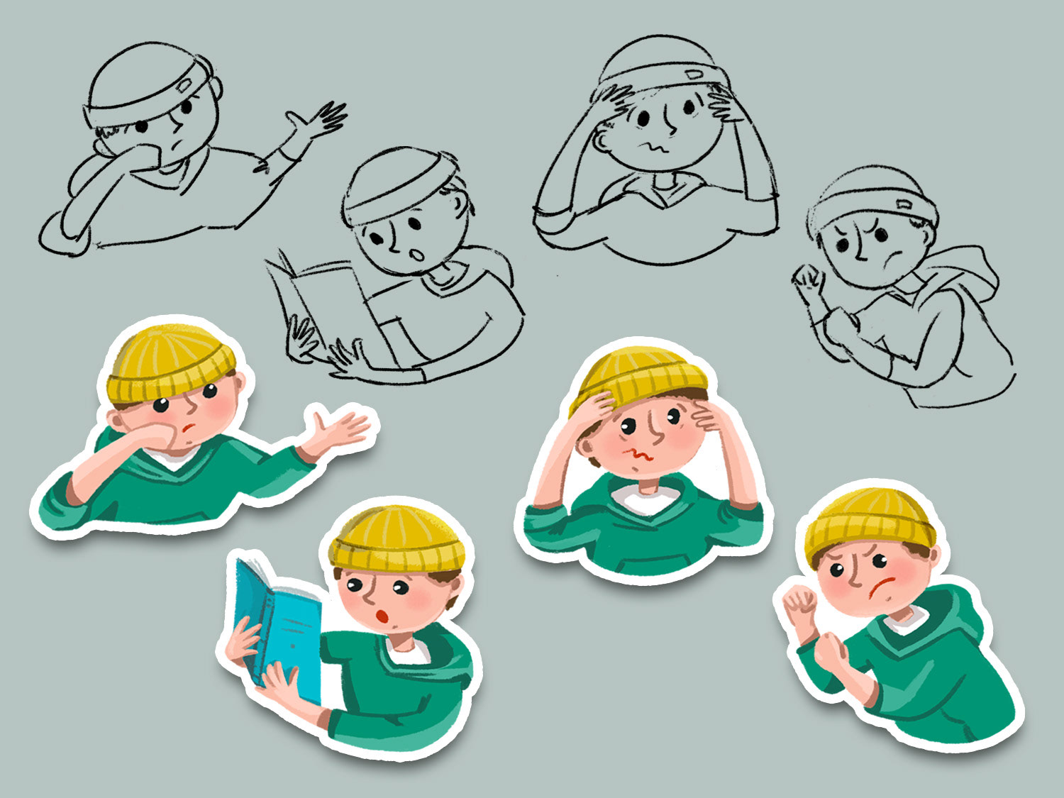 Набор стикеров с разными эмоциями — Изображение №4 — Иллюстрация на Dprofile