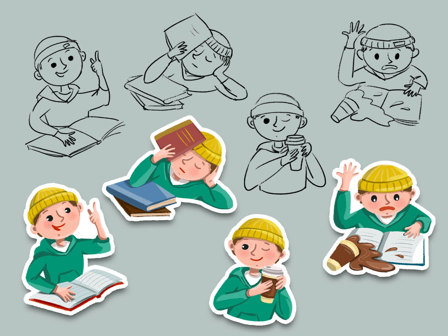 Набор стикеров с разными эмоциями — Изображение №3 — Иллюстрация на Dprofile