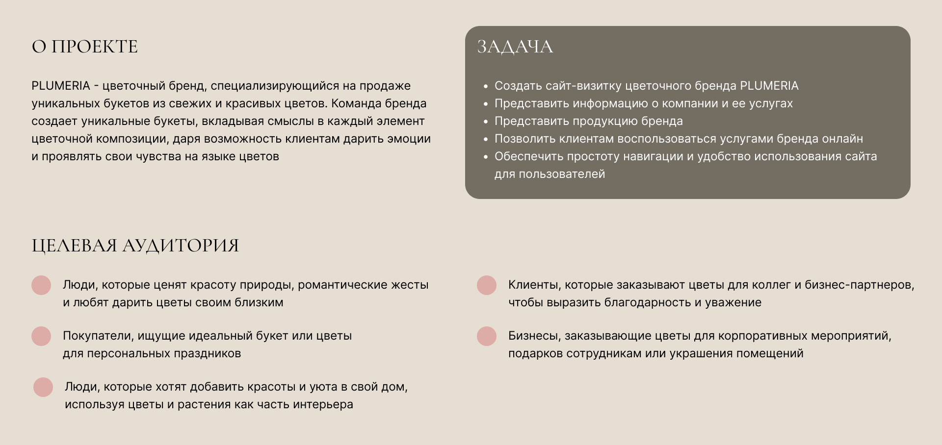 Концепт сайта-визитки цветочного бренда | Landing page — Изображение №3 — Интерфейсы, Графика на Dprofile