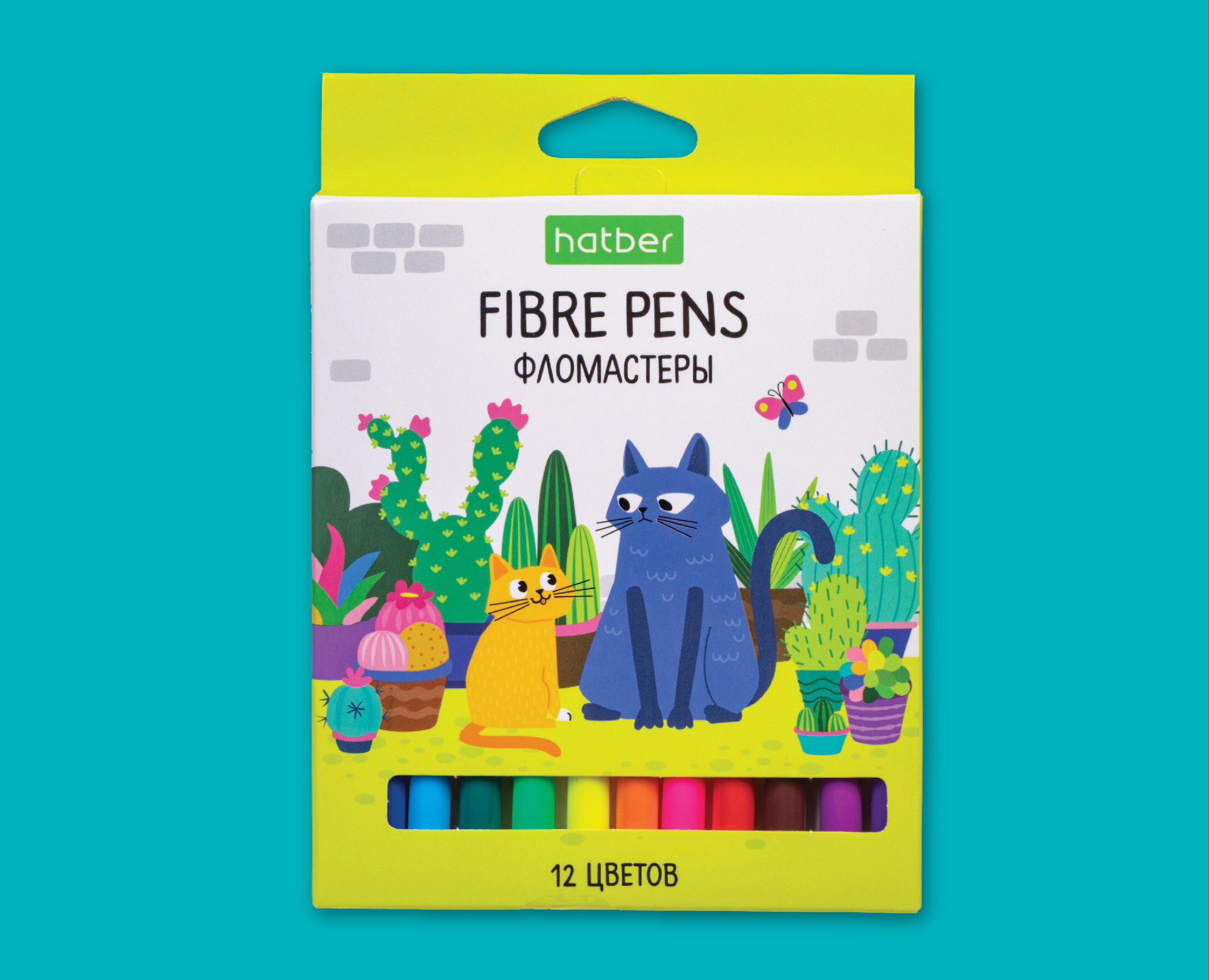 Cats and Cactuses: fibre pens packaging design — Брендинг, Иллюстрация, Графика на Dprofile