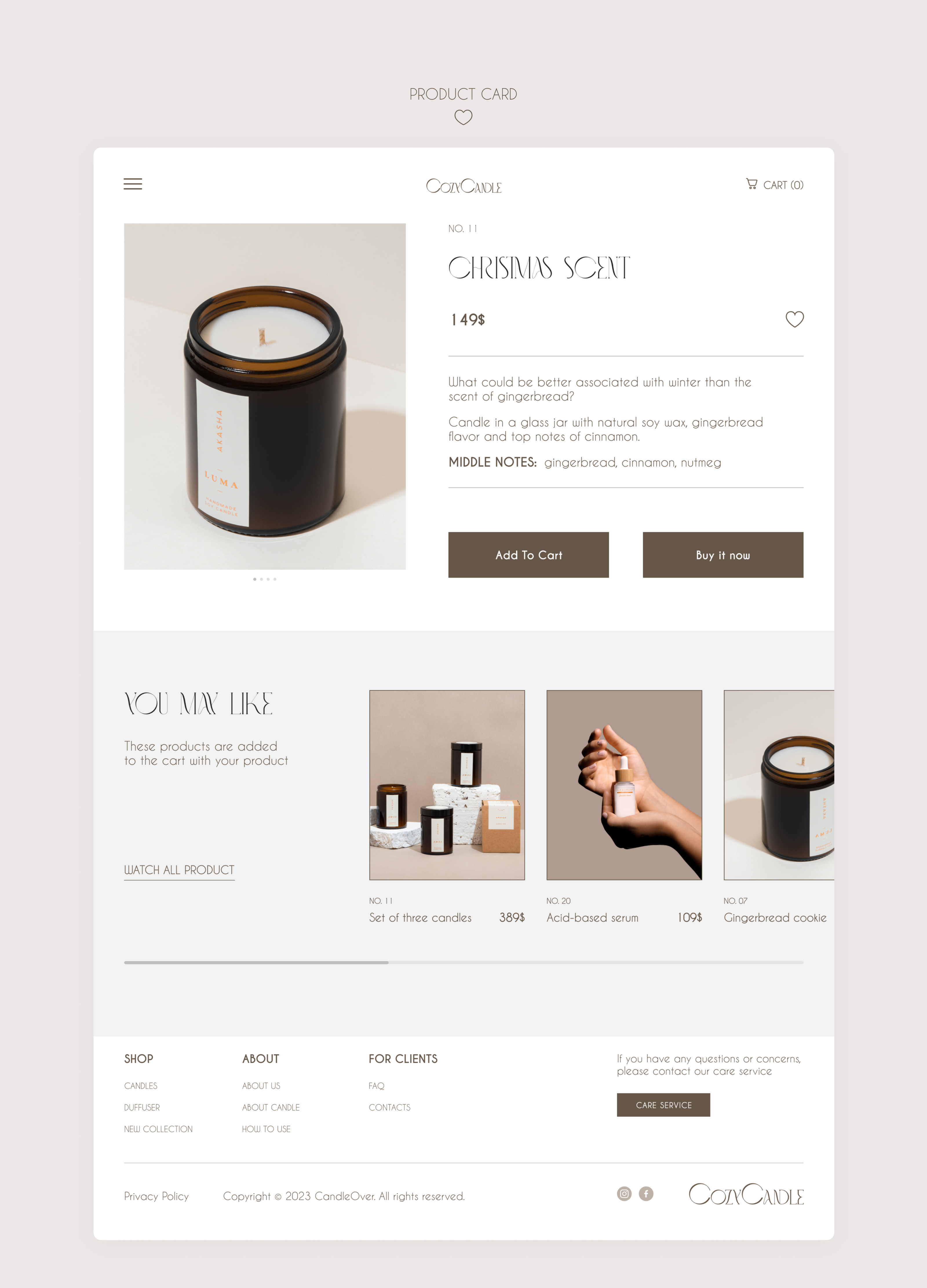 Candle shop | Web design online shop — Изображение №8 — Маркетинг, Интерфейсы на Dprofile