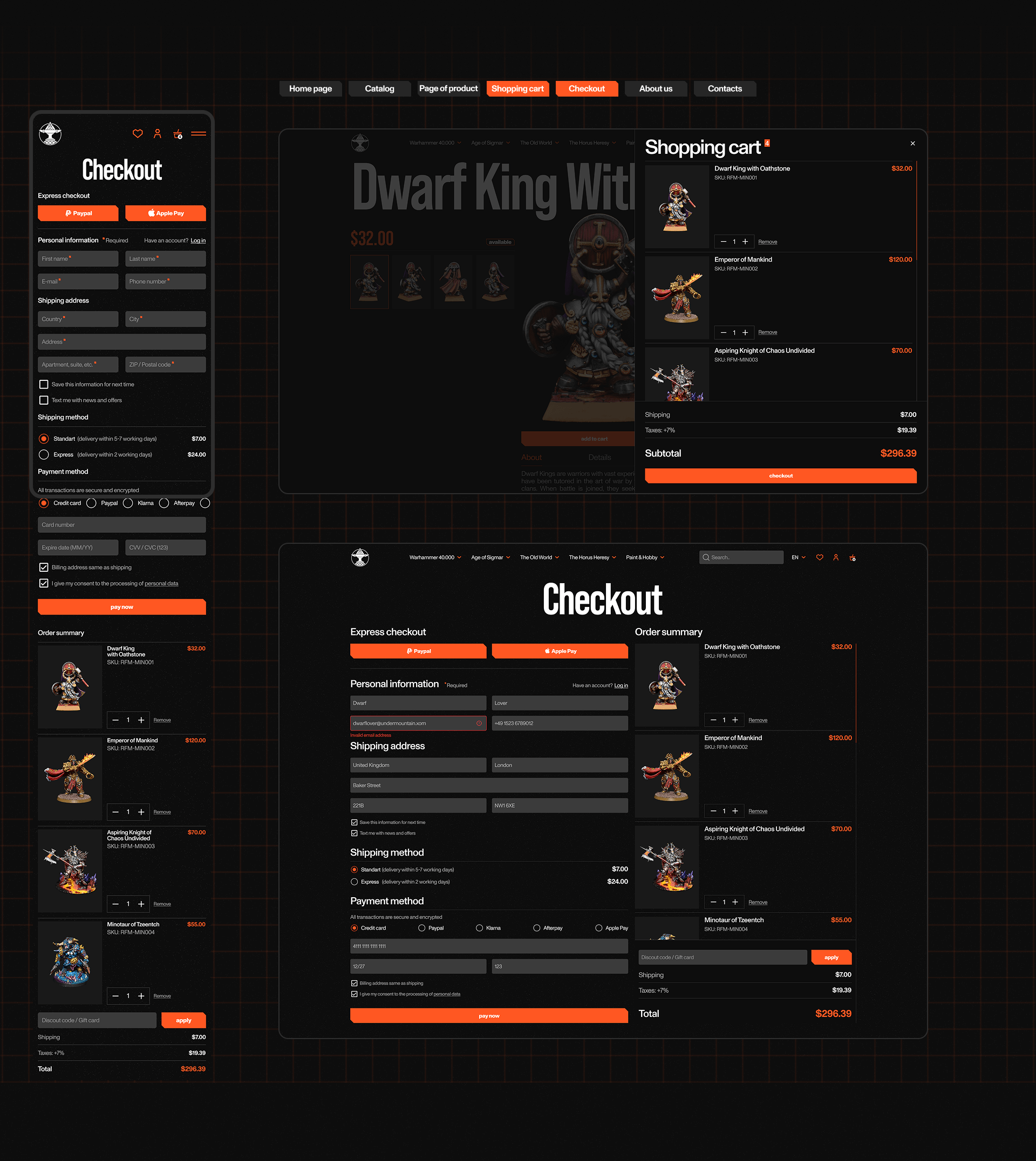 RUNEFORGE MINIATURES | E-COMMERCE — Изображение №9 — Интерфейсы, Брендинг на Dprofile