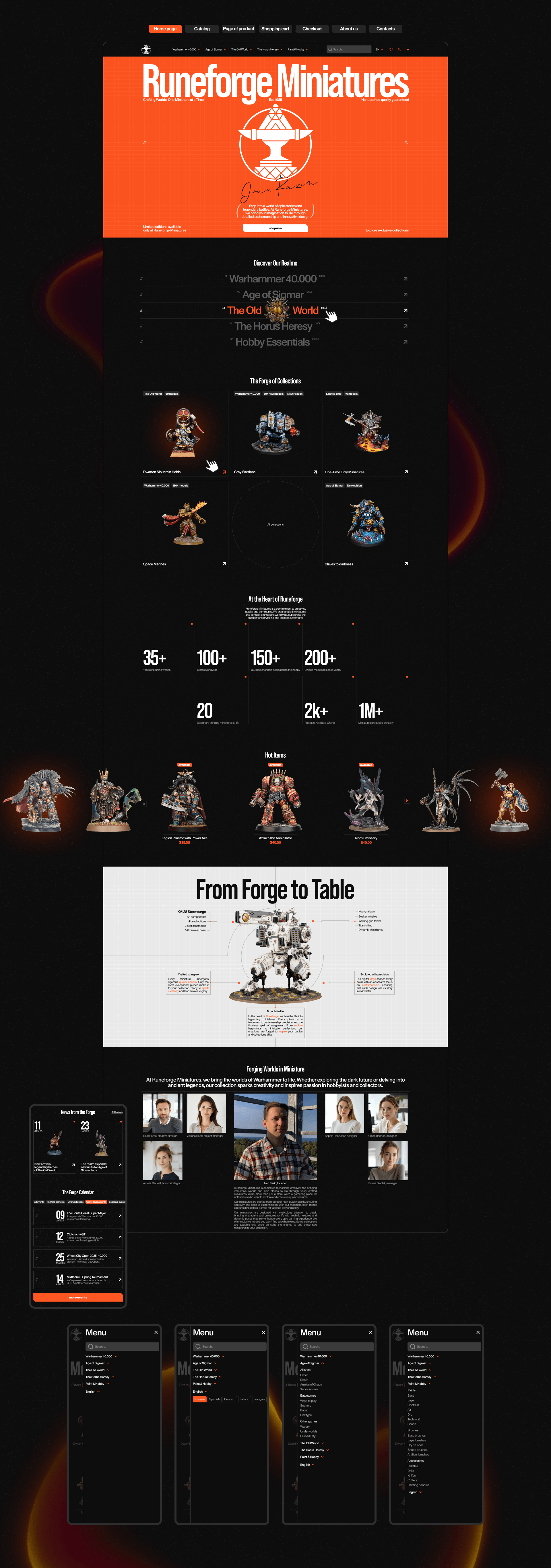 RUNEFORGE MINIATURES | E-COMMERCE — Изображение №3 — Интерфейсы, Брендинг на Dprofile