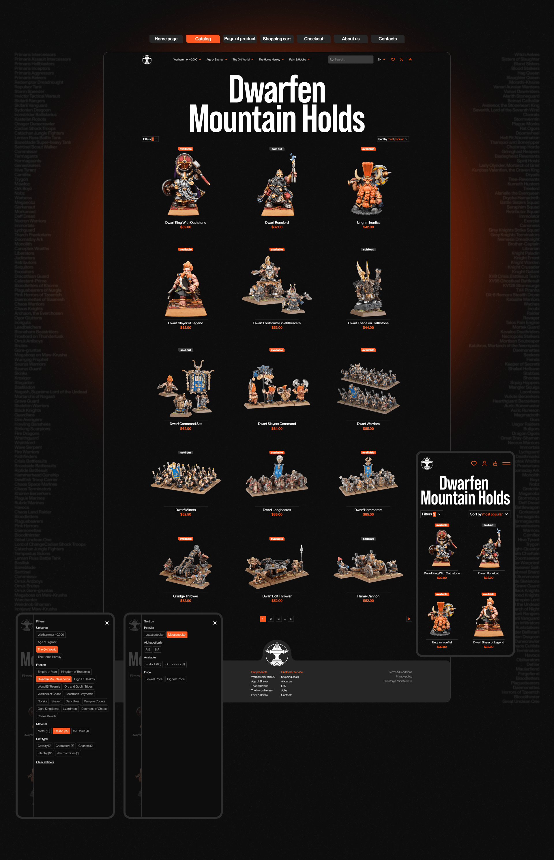 RUNEFORGE MINIATURES | E-COMMERCE — Изображение №5 — Интерфейсы, Брендинг на Dprofile