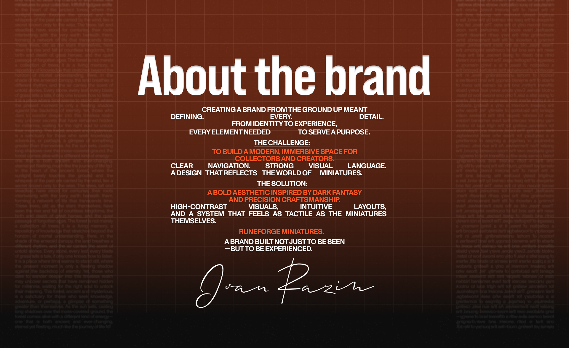 RUNEFORGE MINIATURES | E-COMMERCE — Изображение №2 — Интерфейсы, Брендинг на Dprofile