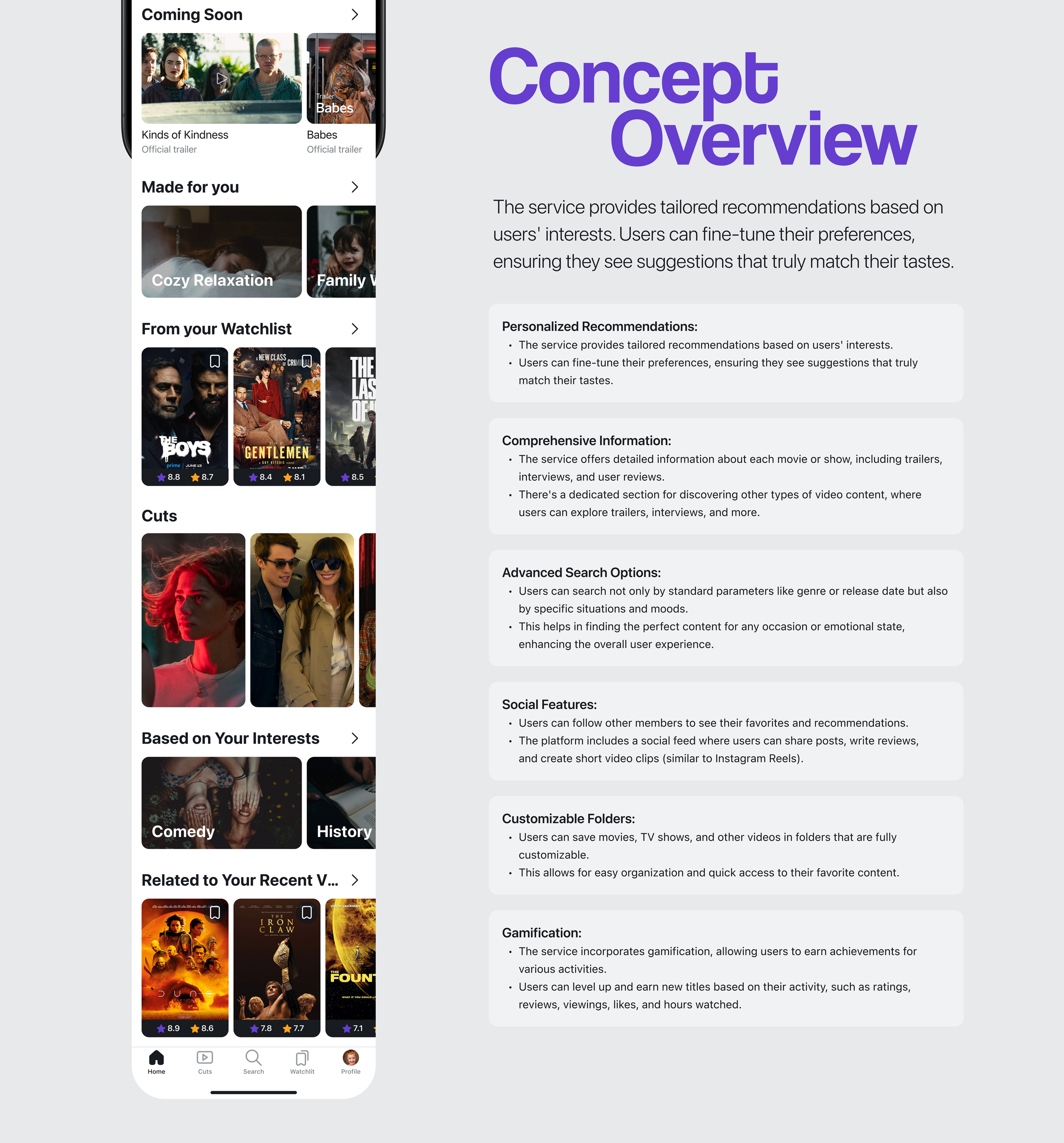WatchMe | Movie and TV Show Hub (concept) — Изображение №3 — Интерфейсы на Dprofile