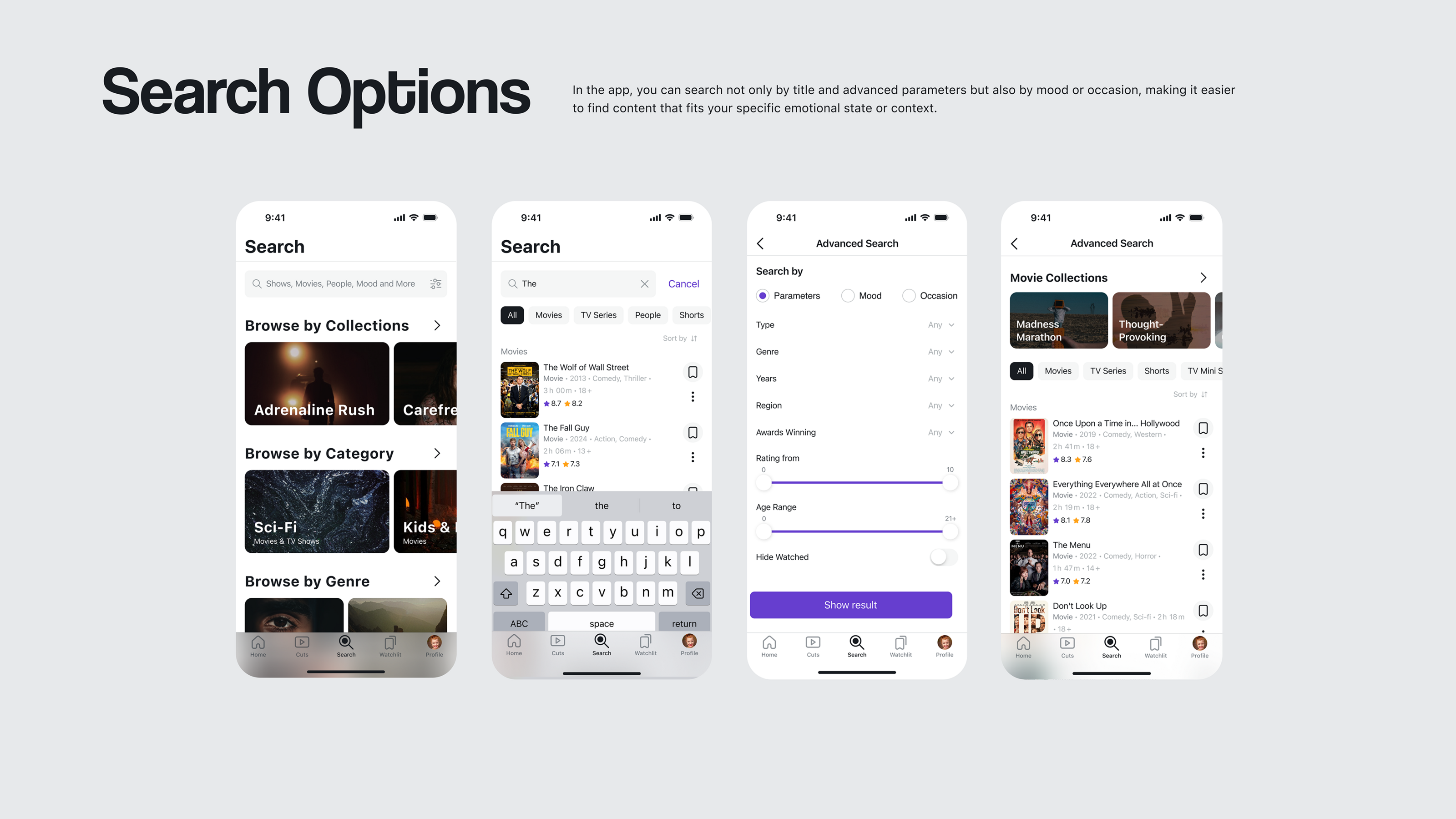 WatchMe | Movie and TV Show Hub (concept) — Изображение №5 — Интерфейсы на Dprofile