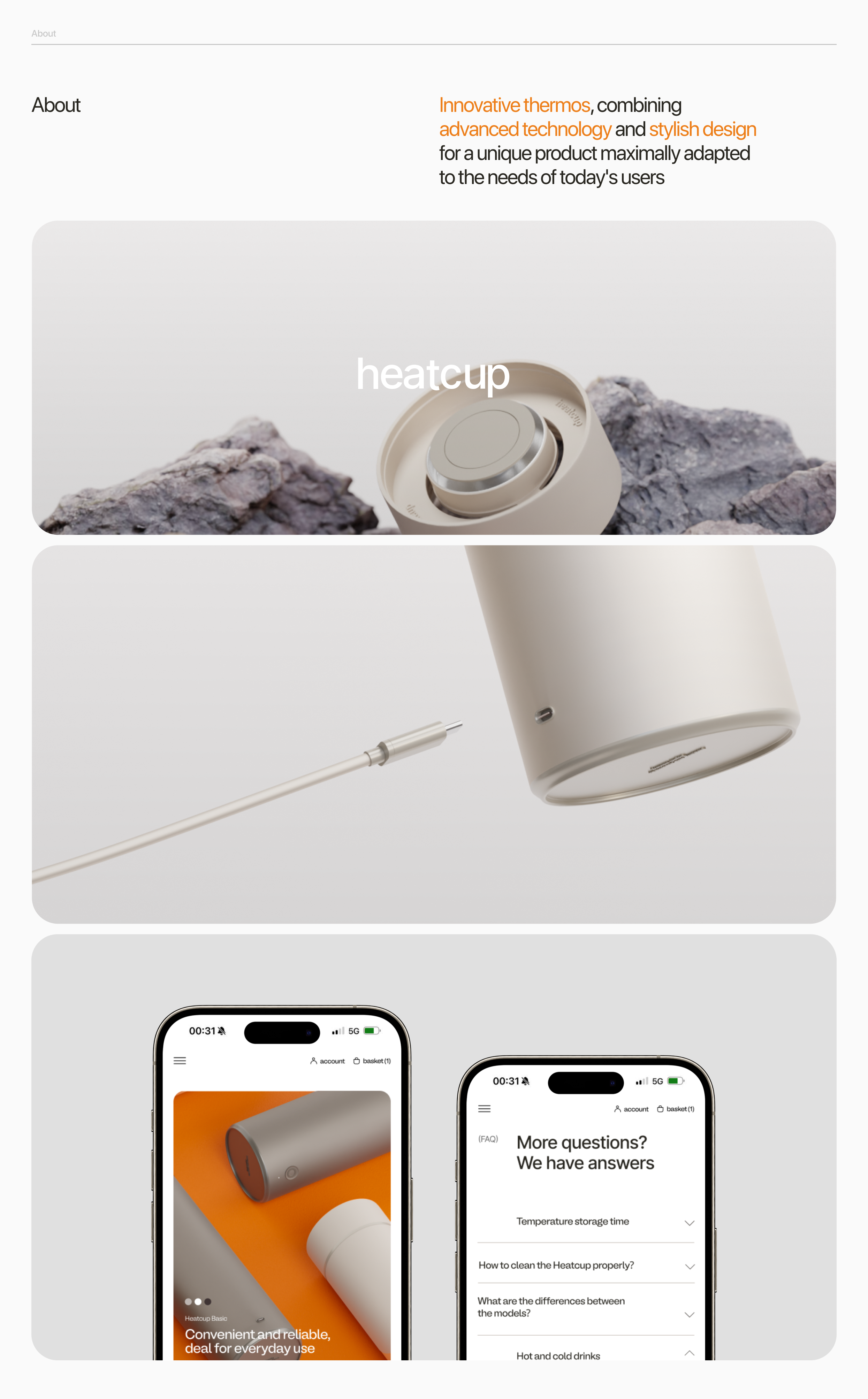 3D product. Web site. Heatcup — Изображение №2 — Интерфейсы, 3D на Dprofile