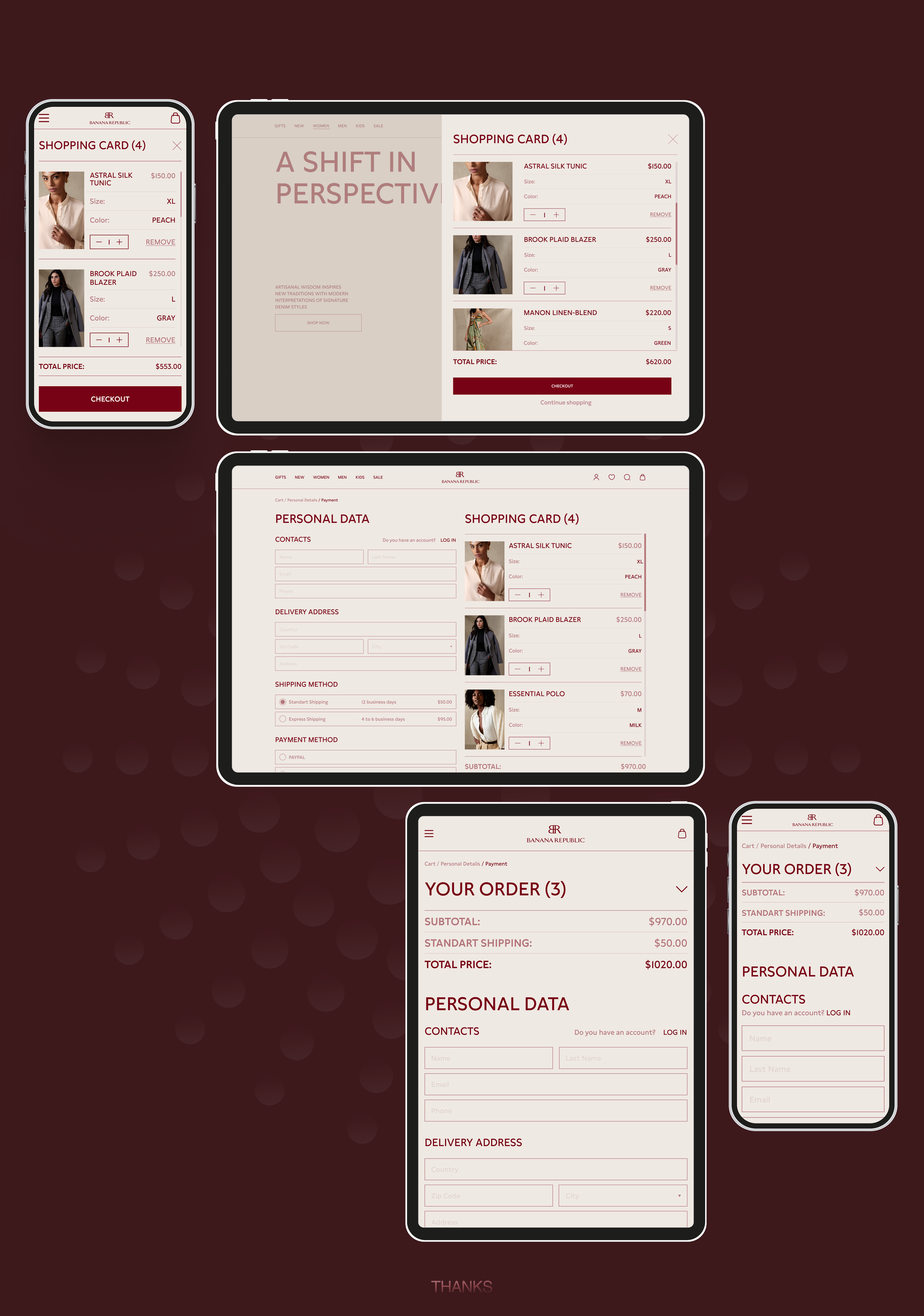 Интернет-магазин BANANA REPUBLIC — Изображение №13 — Интерфейсы на Dprofile
