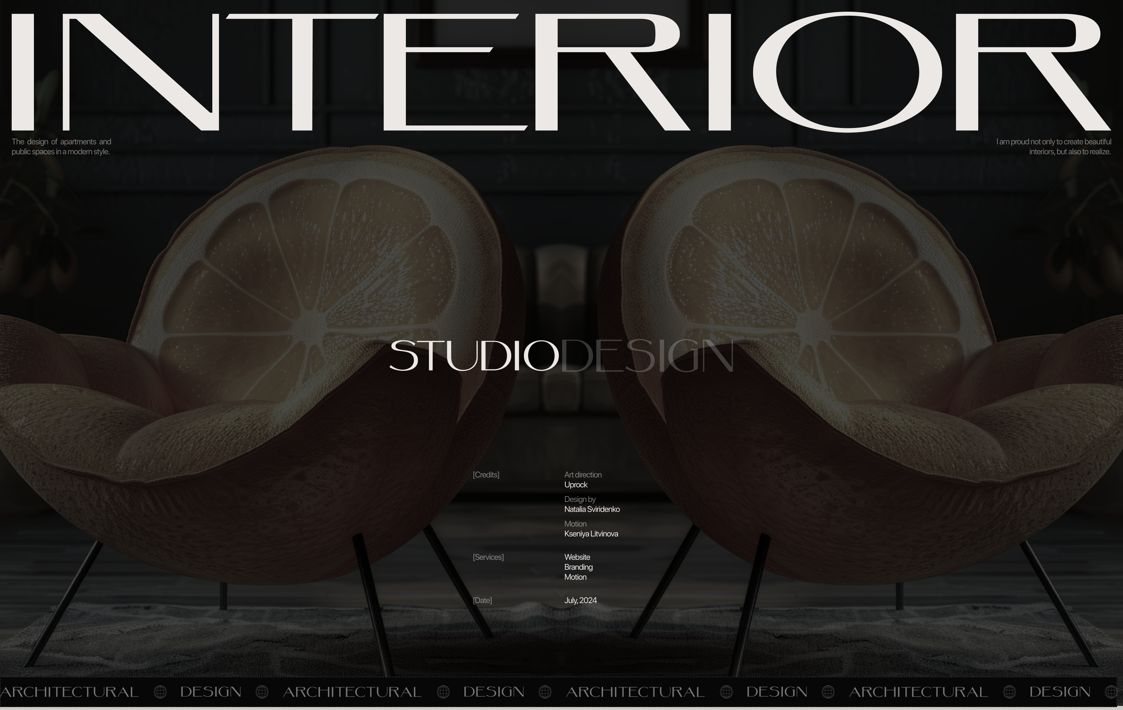 Landing Page for Design Interior Studio — Изображение №1 — Интерфейсы на Dprofile