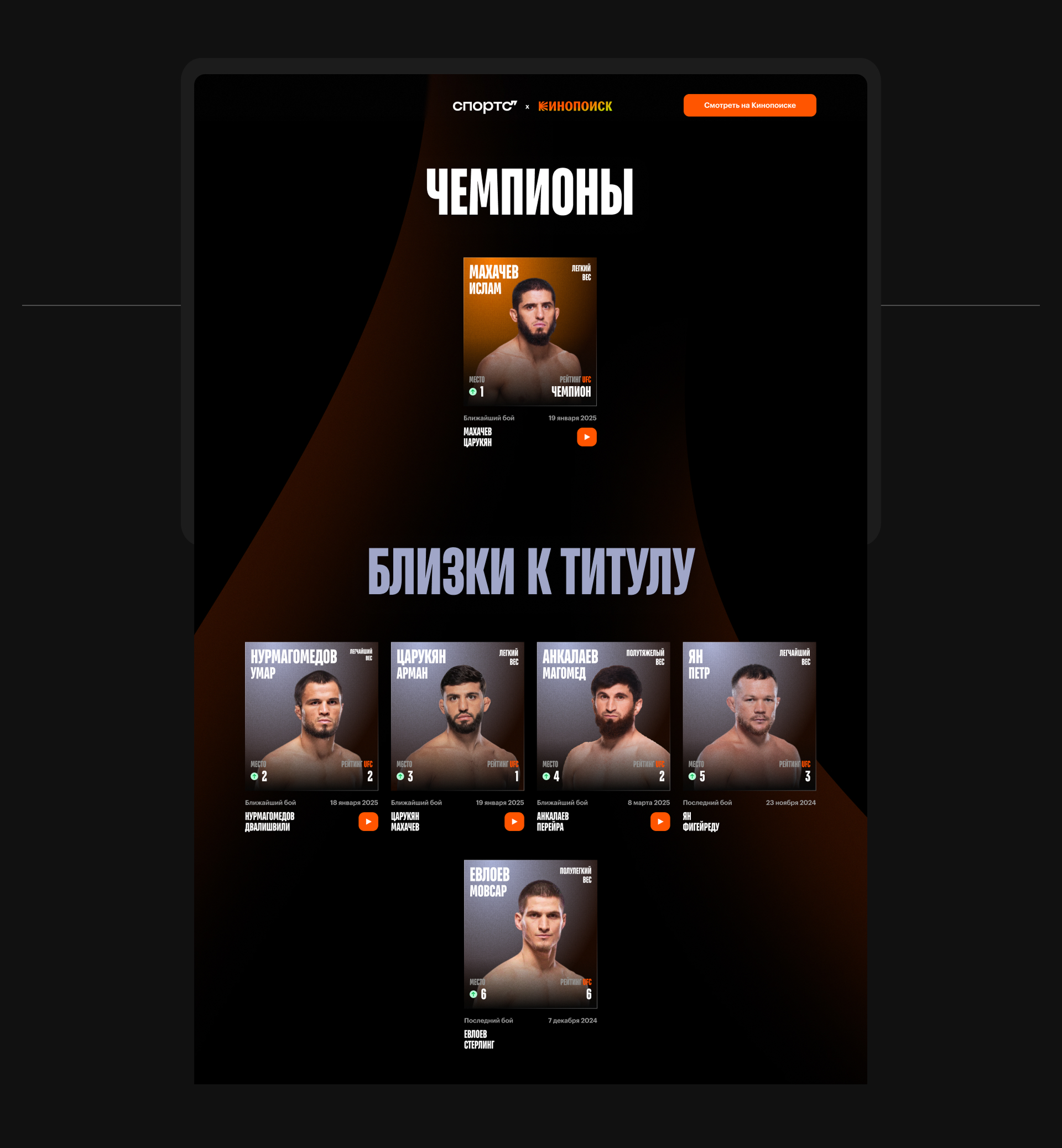 Рейтинг российских бойцов UFC — Изображение №4 — Интерфейсы на Dprofile