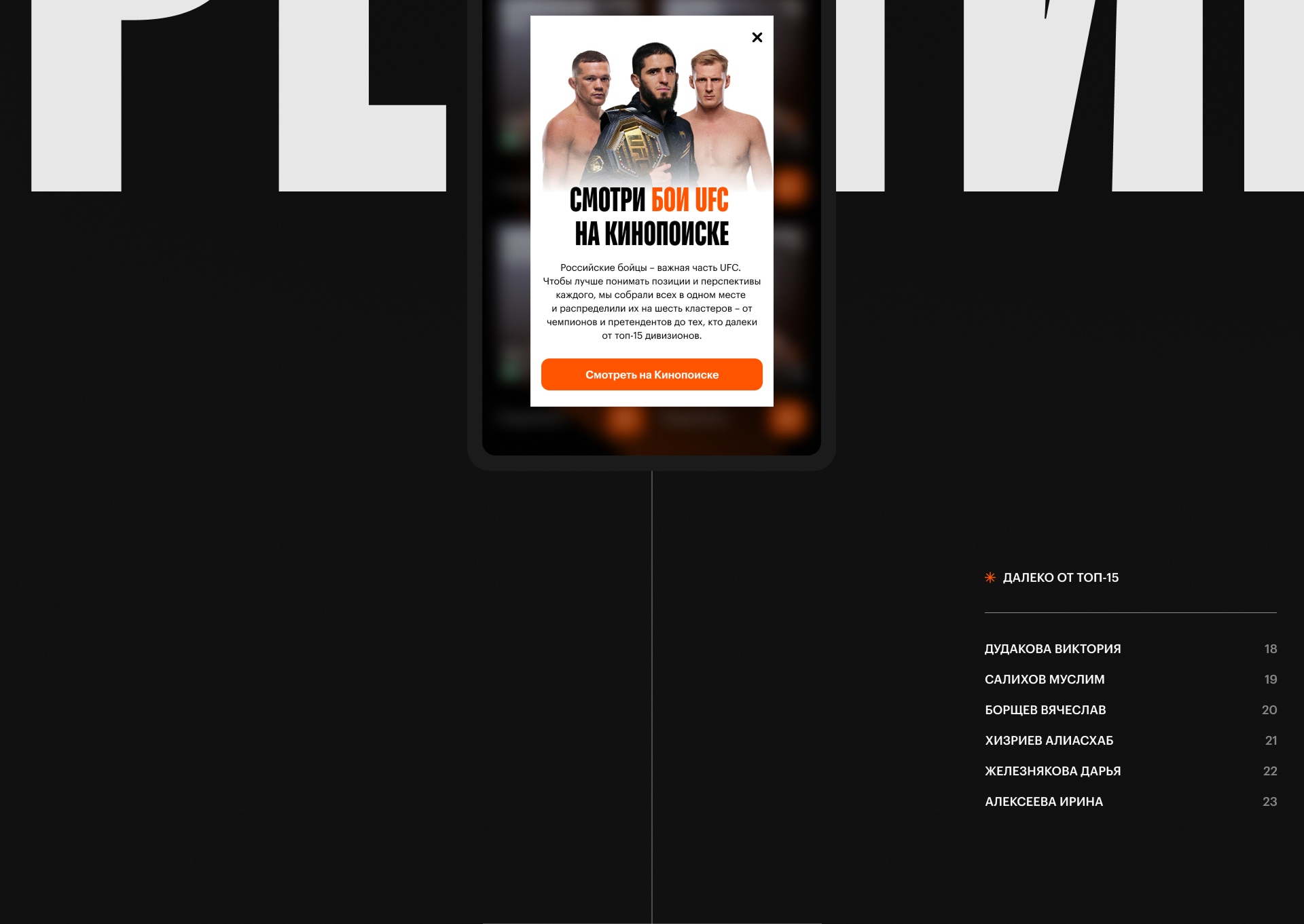 Рейтинг российских бойцов UFC — Изображение №11 — Интерфейсы на Dprofile