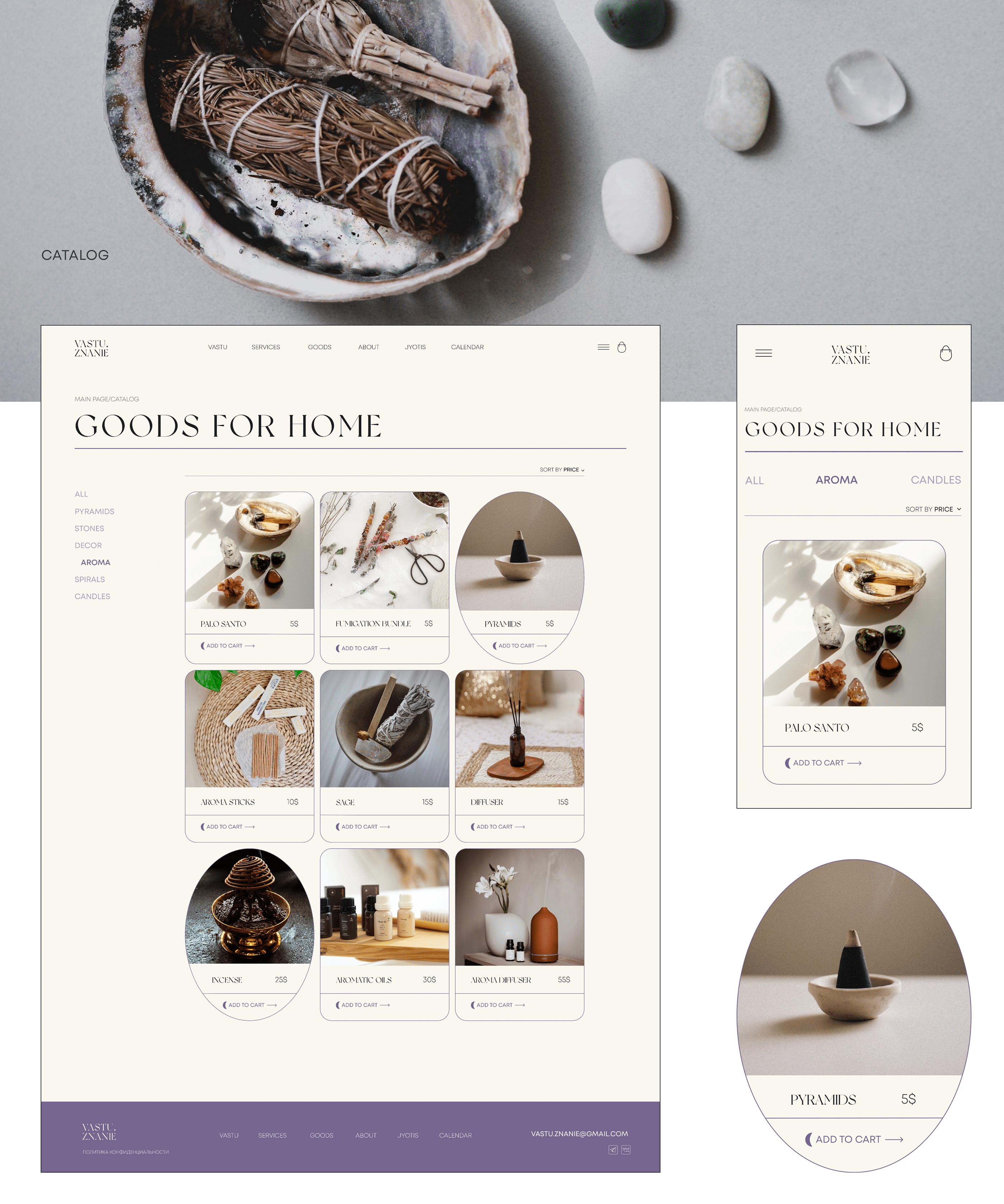 VASTU.ZNANIE. Jyotis and vastu e-commerce — Изображение №10 — Интерфейсы, Брендинг на Dprofile