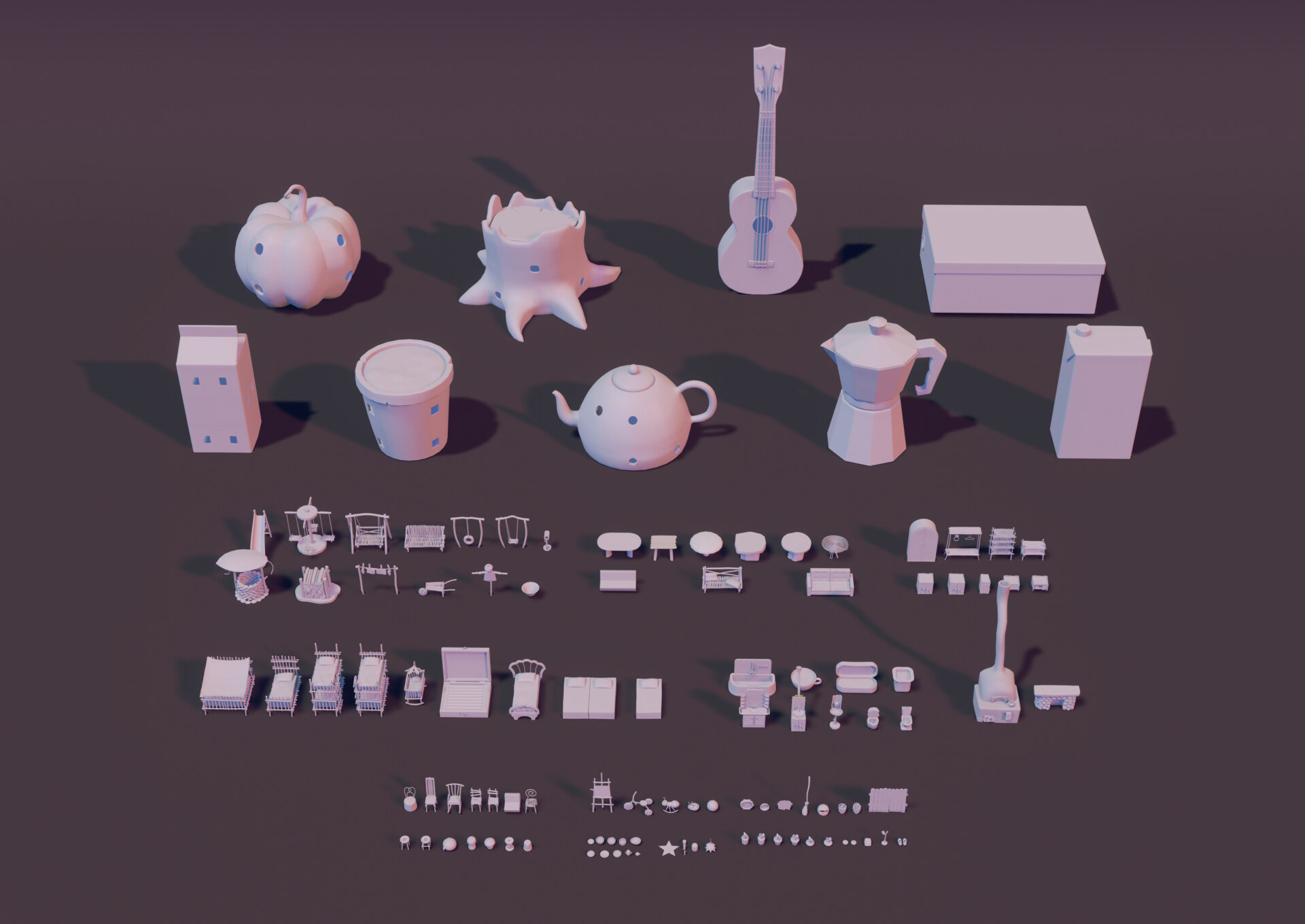 TINYTOWN Asset Pack (2022) — Изображение №2 — Графика, 3D на Dprofile