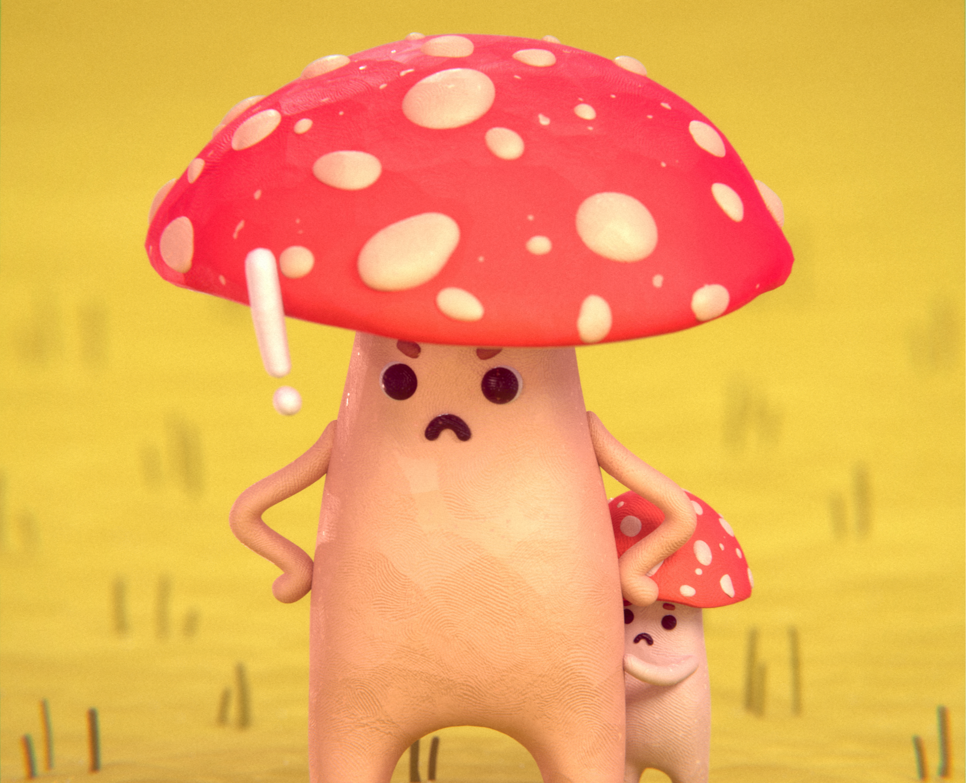 Mama mushroom and baby mushroom (2022) — Графика, 3D на Dprofile