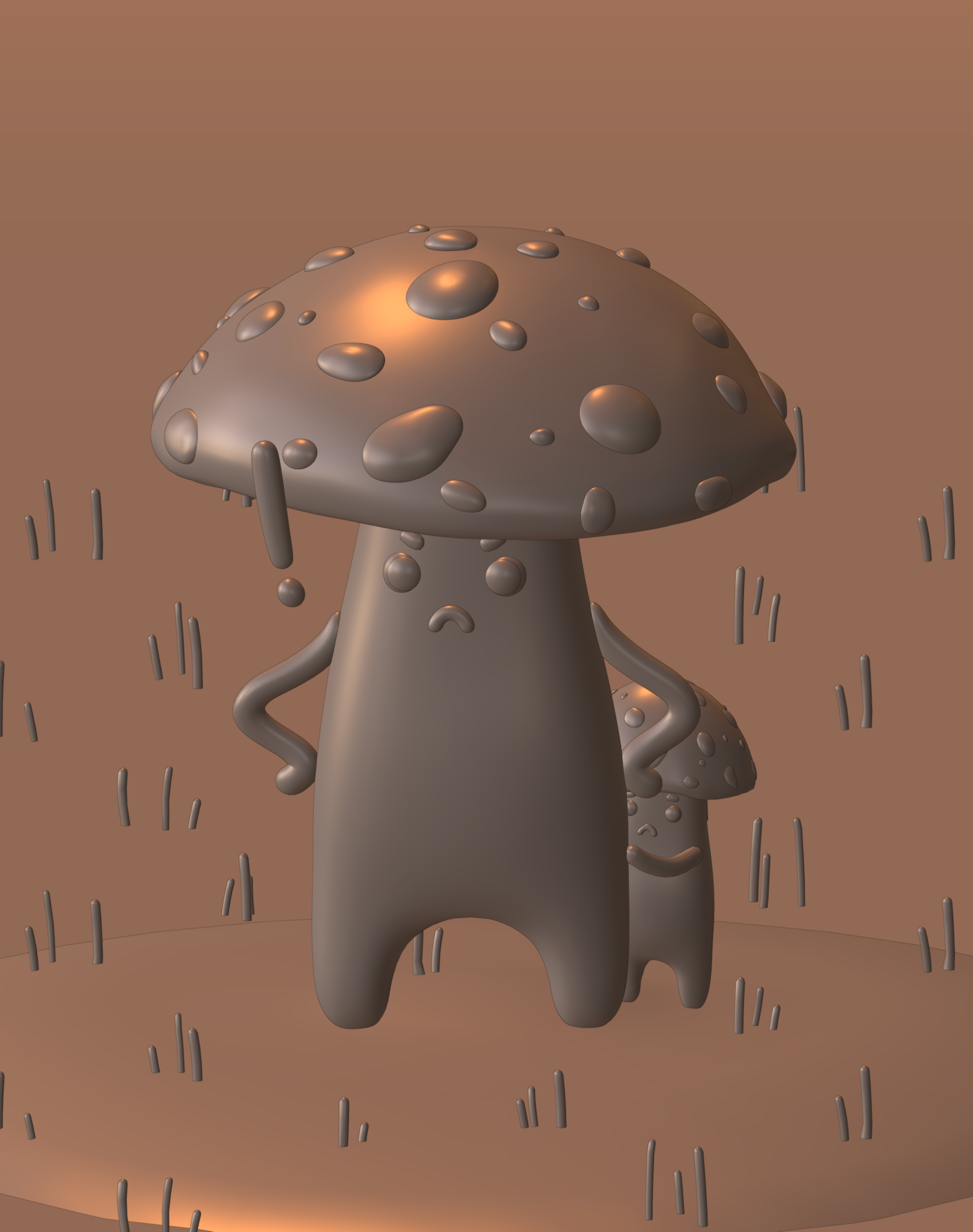 Mama mushroom and baby mushroom (2022) — Изображение №4 — Графика, 3D на Dprofile