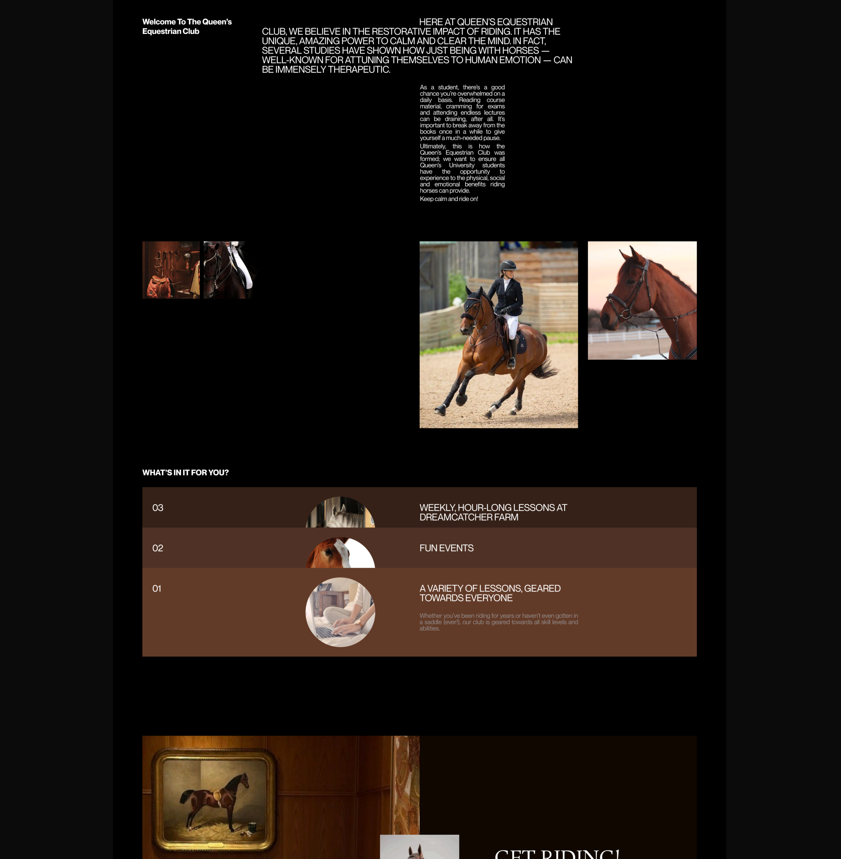Queen's equestrian club — Изображение №3 — Интерфейсы на Dprofile