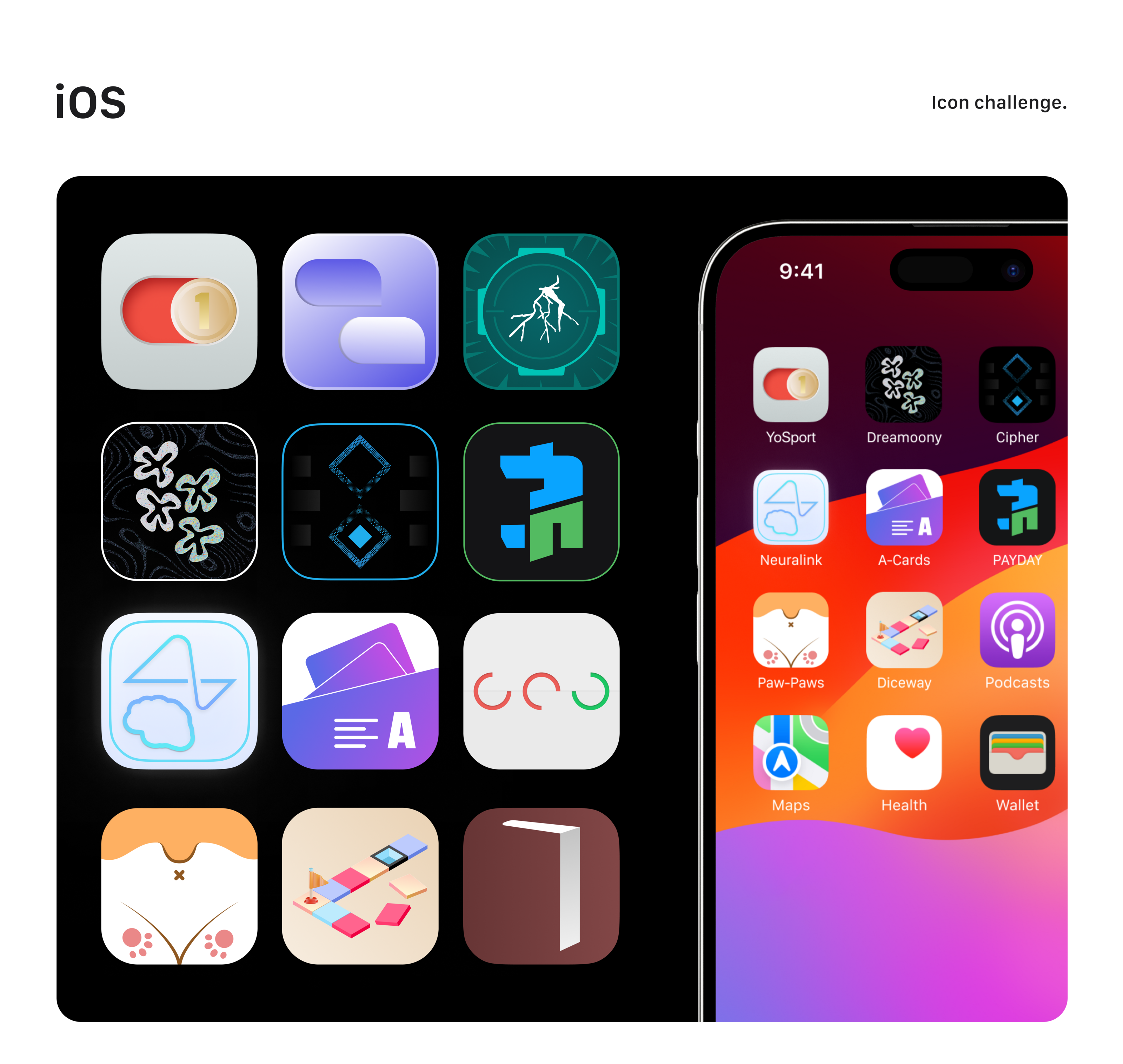 iOS | icon challenge — Изображение №1 — Интерфейсы, Графика на Dprofile