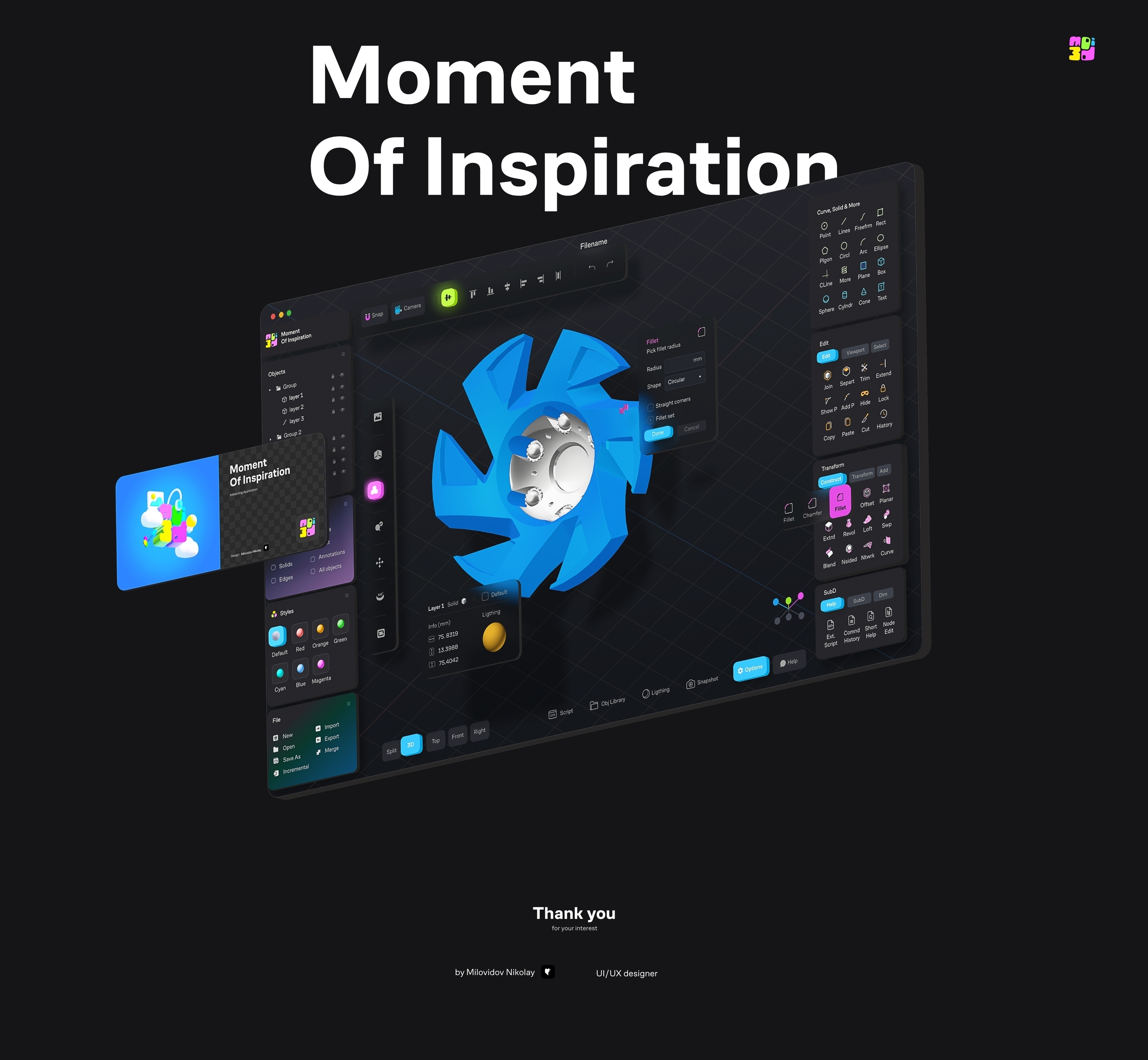 Moi3D — Изображение №13 — Интерфейсы, Брендинг на Dprofile